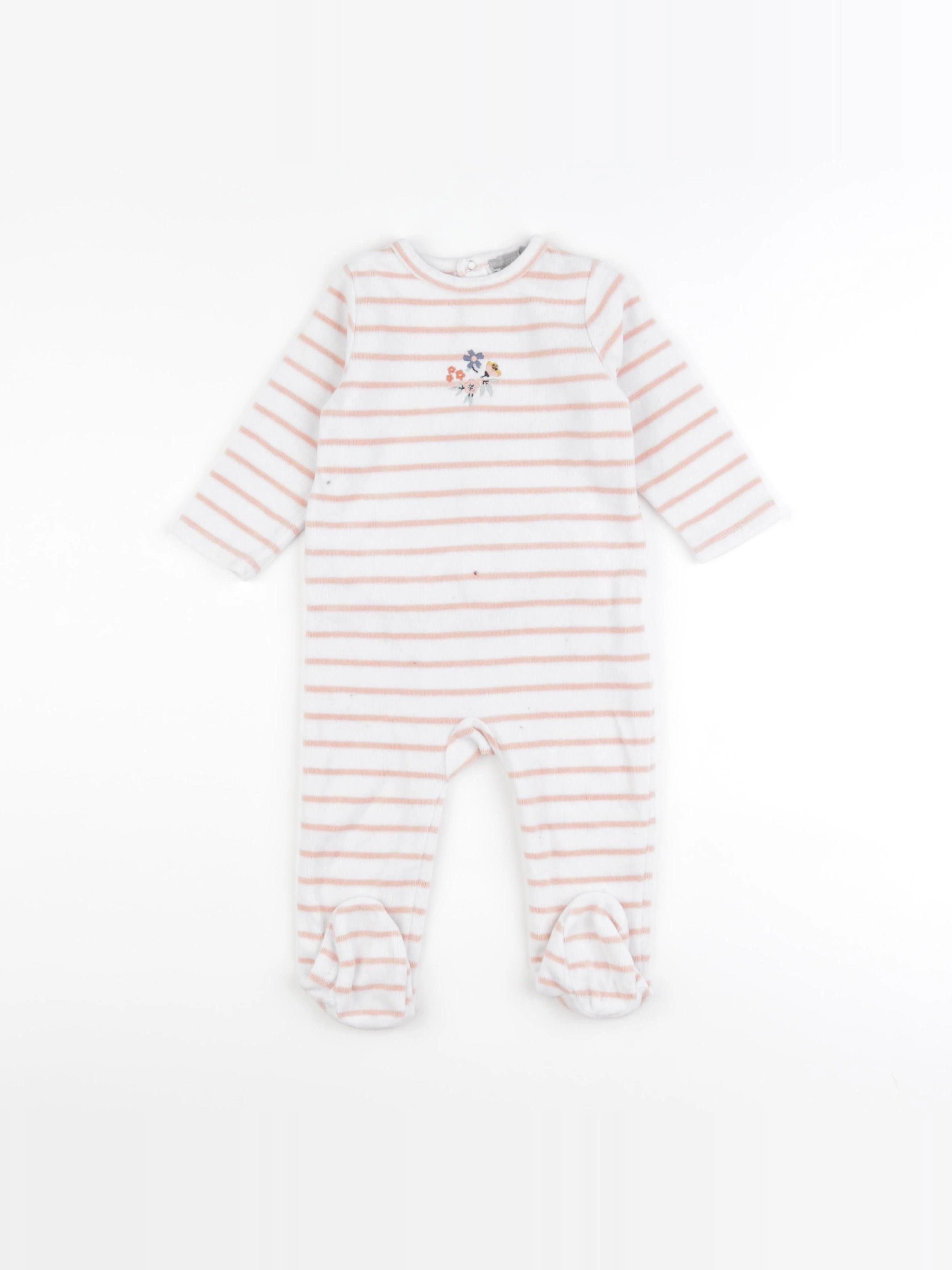 Boutchou - pyjama velours blanc - 9 mois