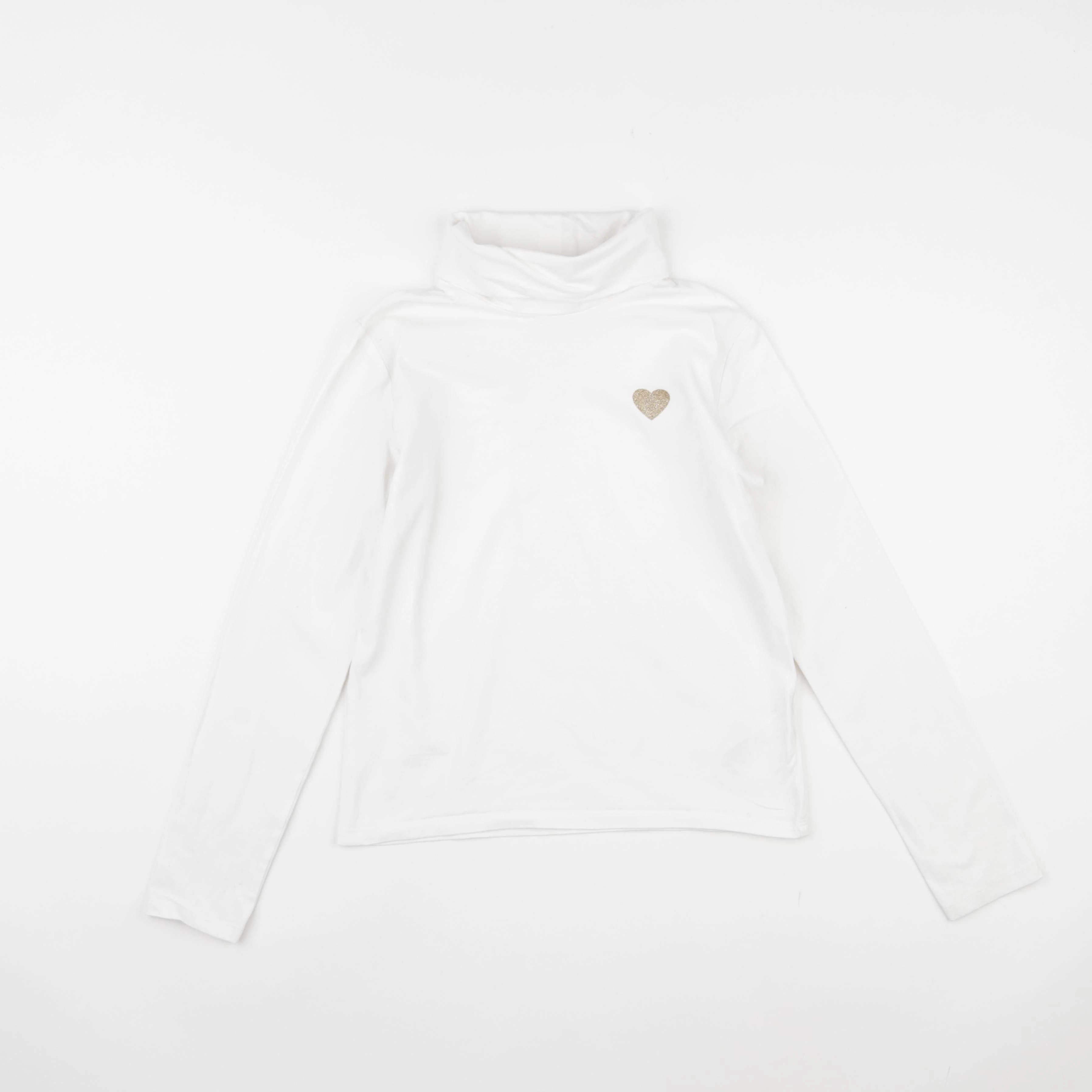 Vertbaudet - sous-pull blanc, or - 10 ans