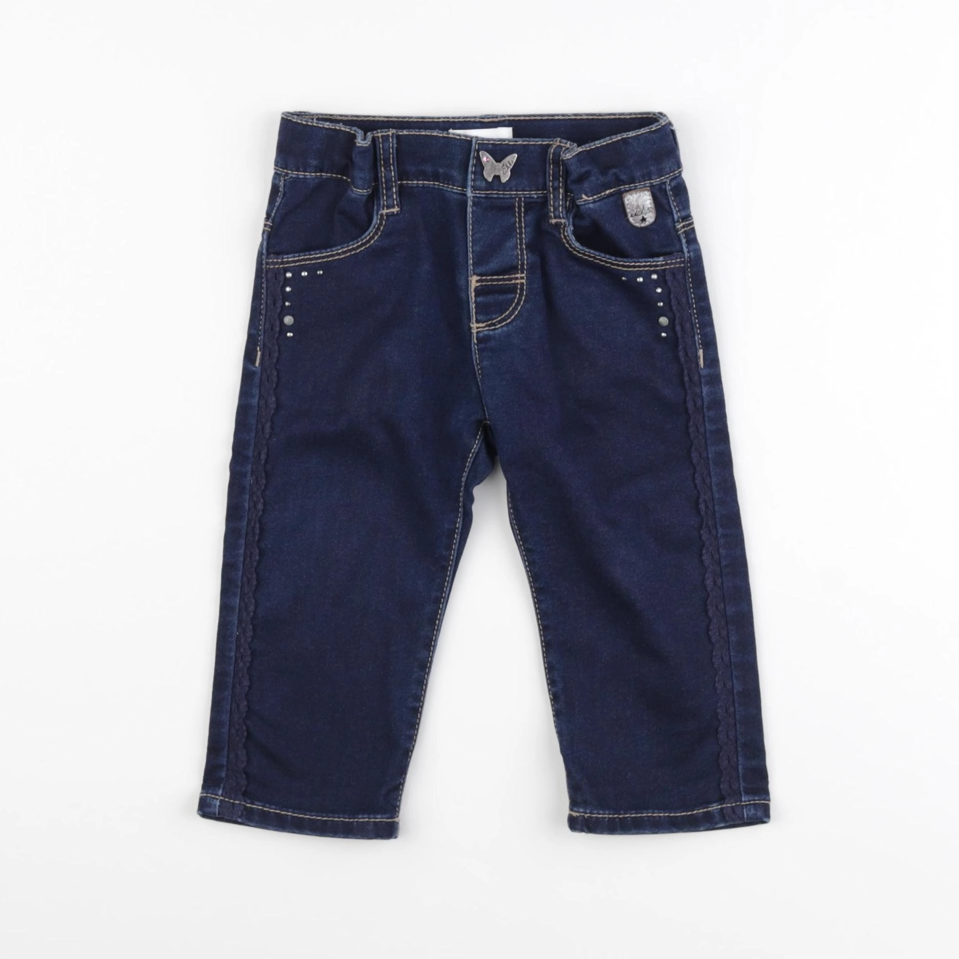 IKKS - pantalon bleu - 12 mois