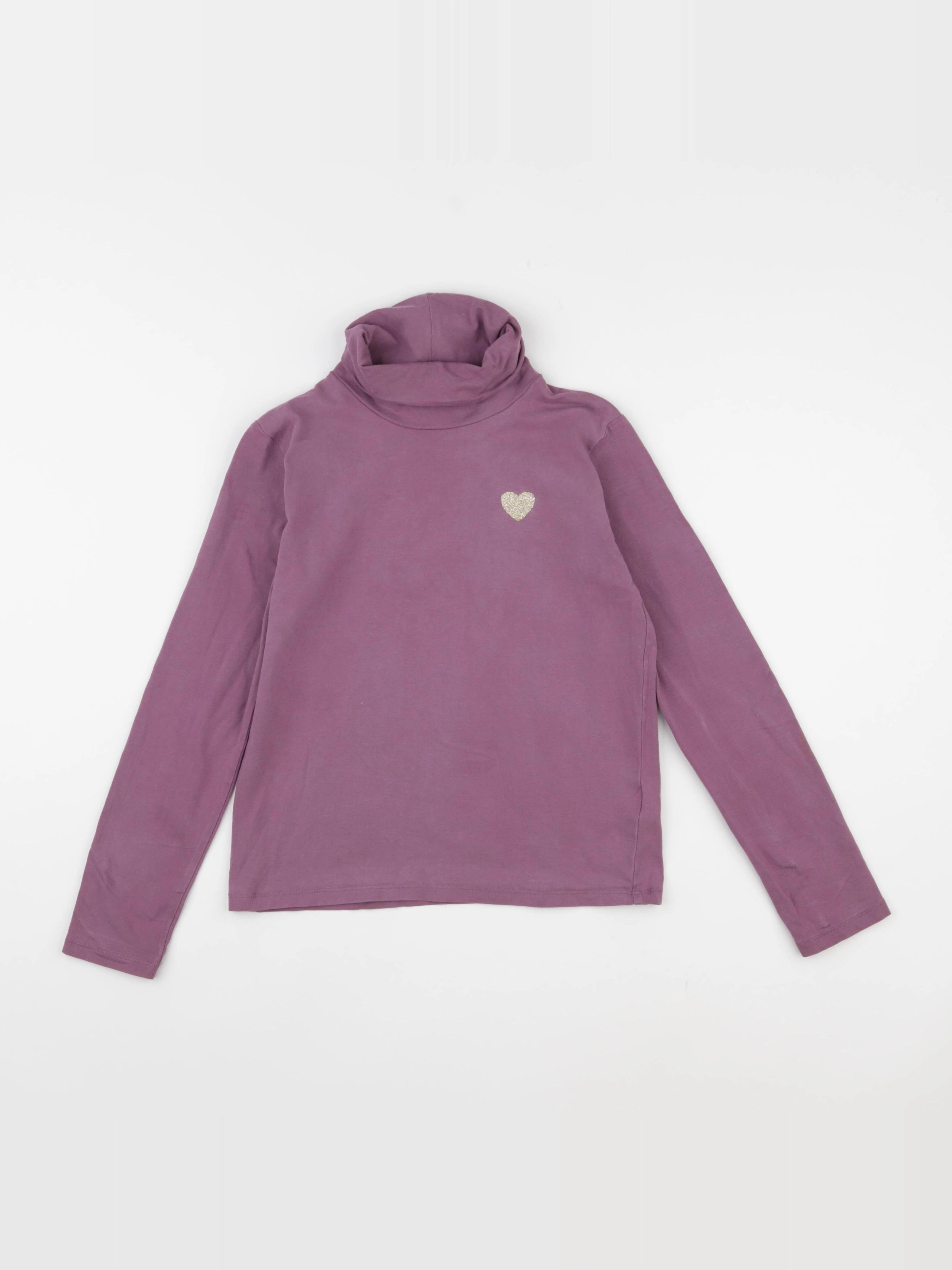 Vertbaudet - sous-pull violet, or - 10 ans