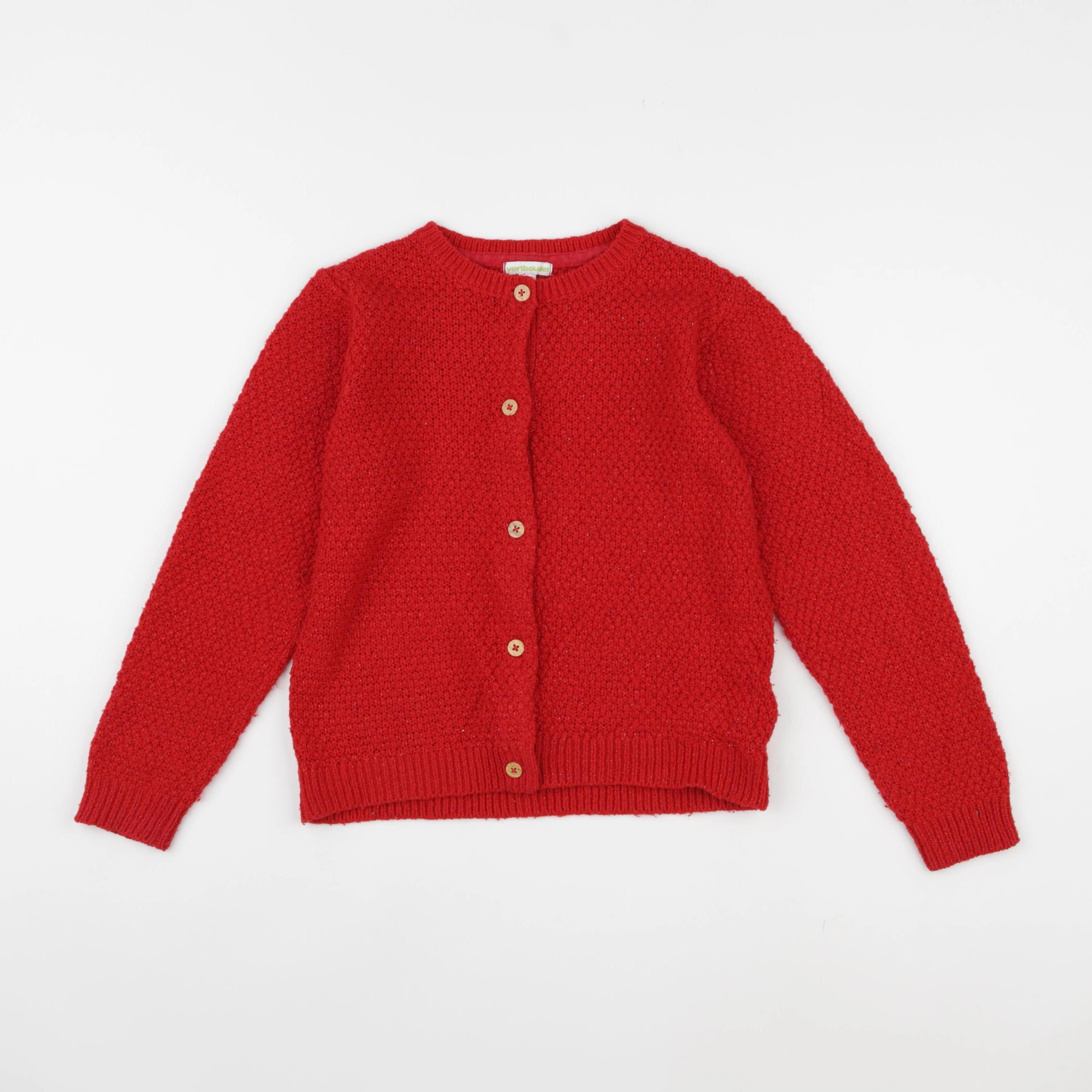 Vertbaudet - gilet rouge - 8 ans