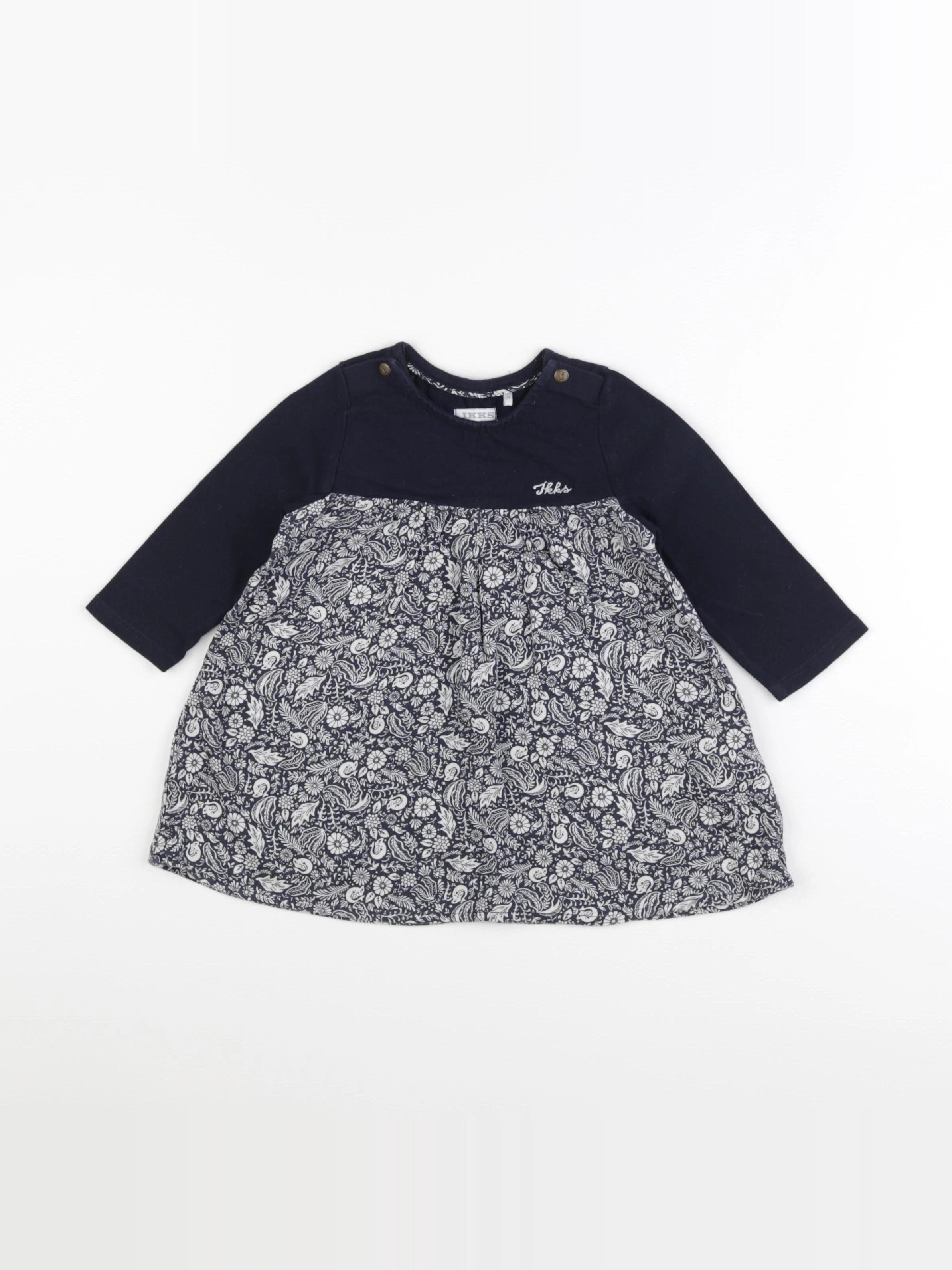IKKS - robe bleu, blanc - 12 mois