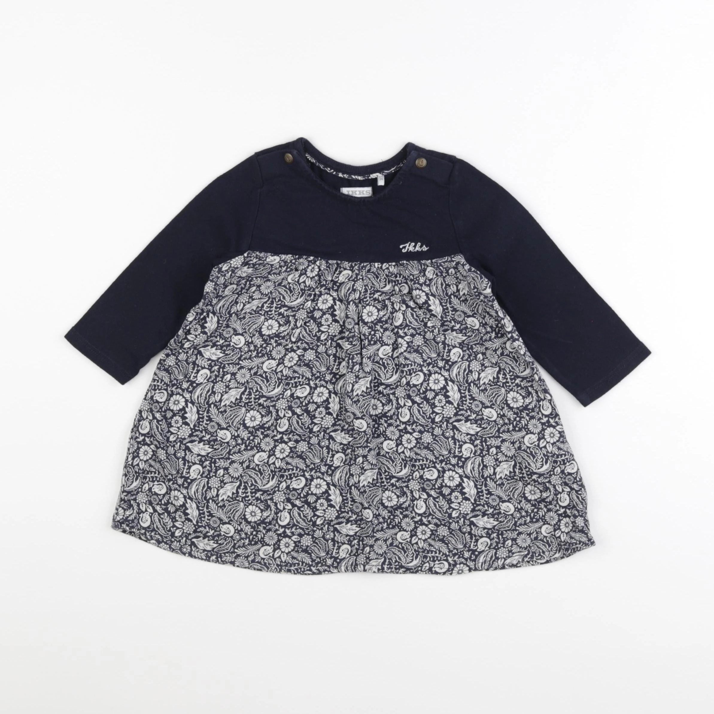 IKKS - robe bleu, blanc - 12 mois