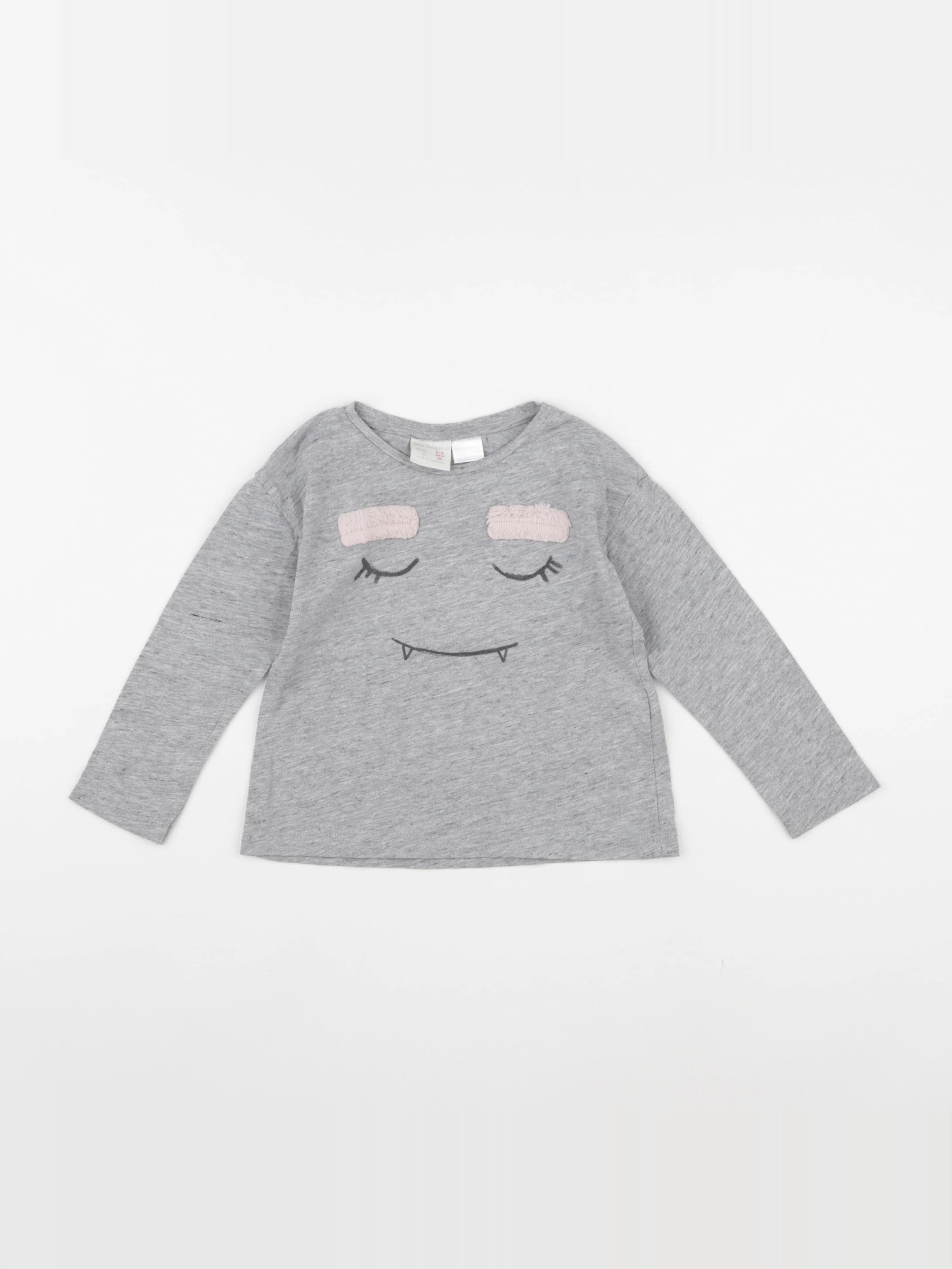 Zara - tee-shirt gris - 2/3 ans