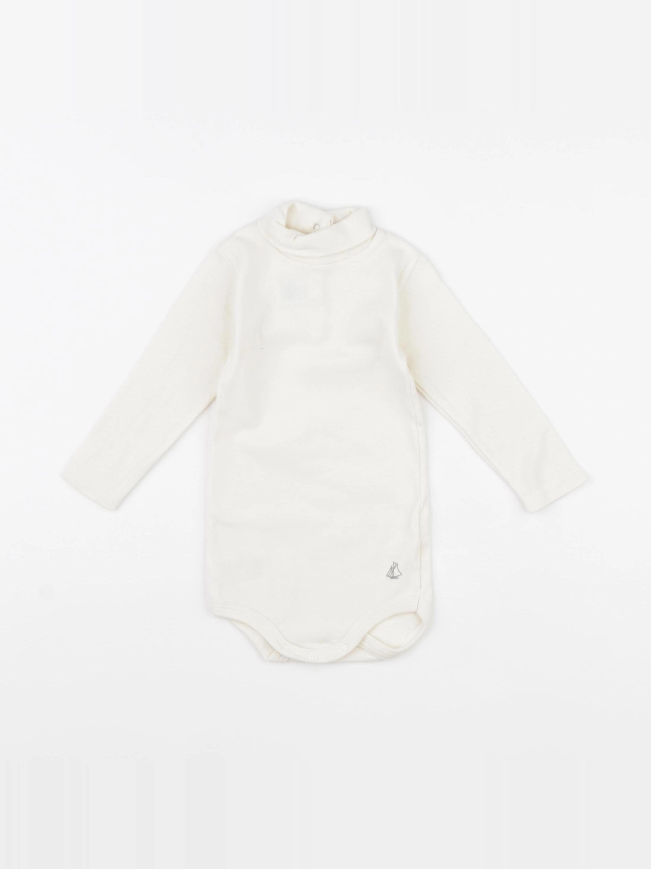 Petit Bateau - body à col beige - 6 mois