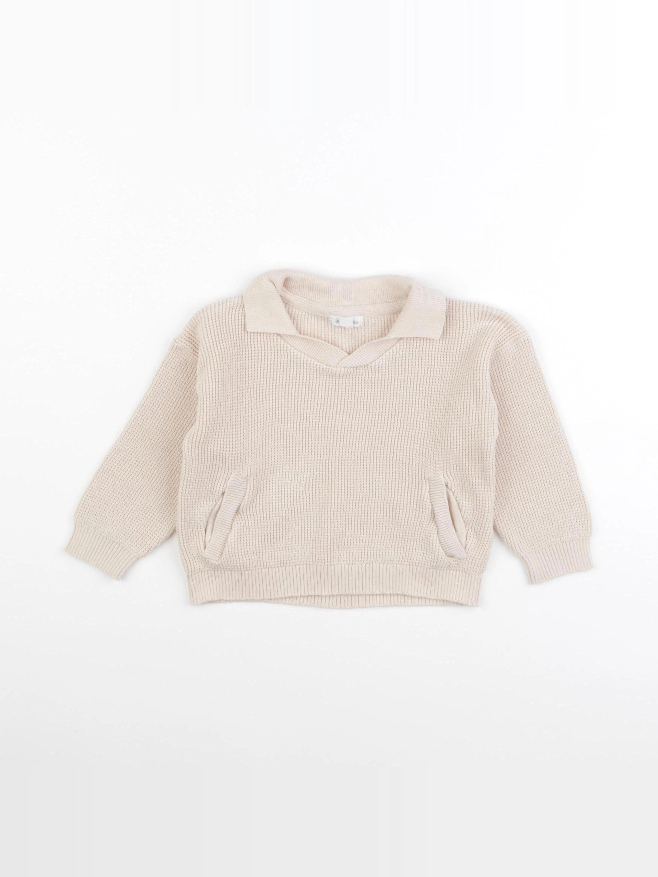 Vertbaudet - sweat beige - 18 mois