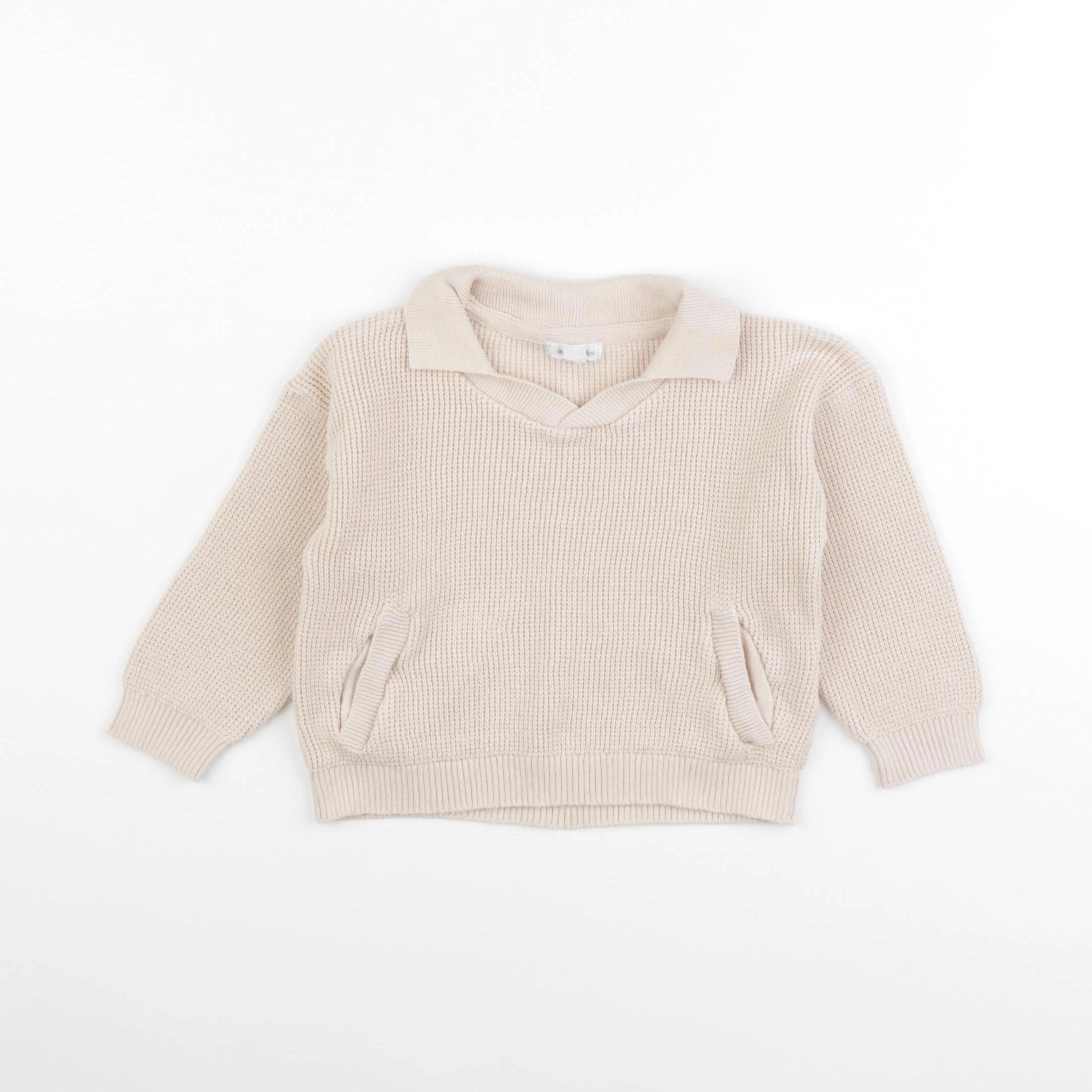 Vertbaudet - sweat beige - 18 mois