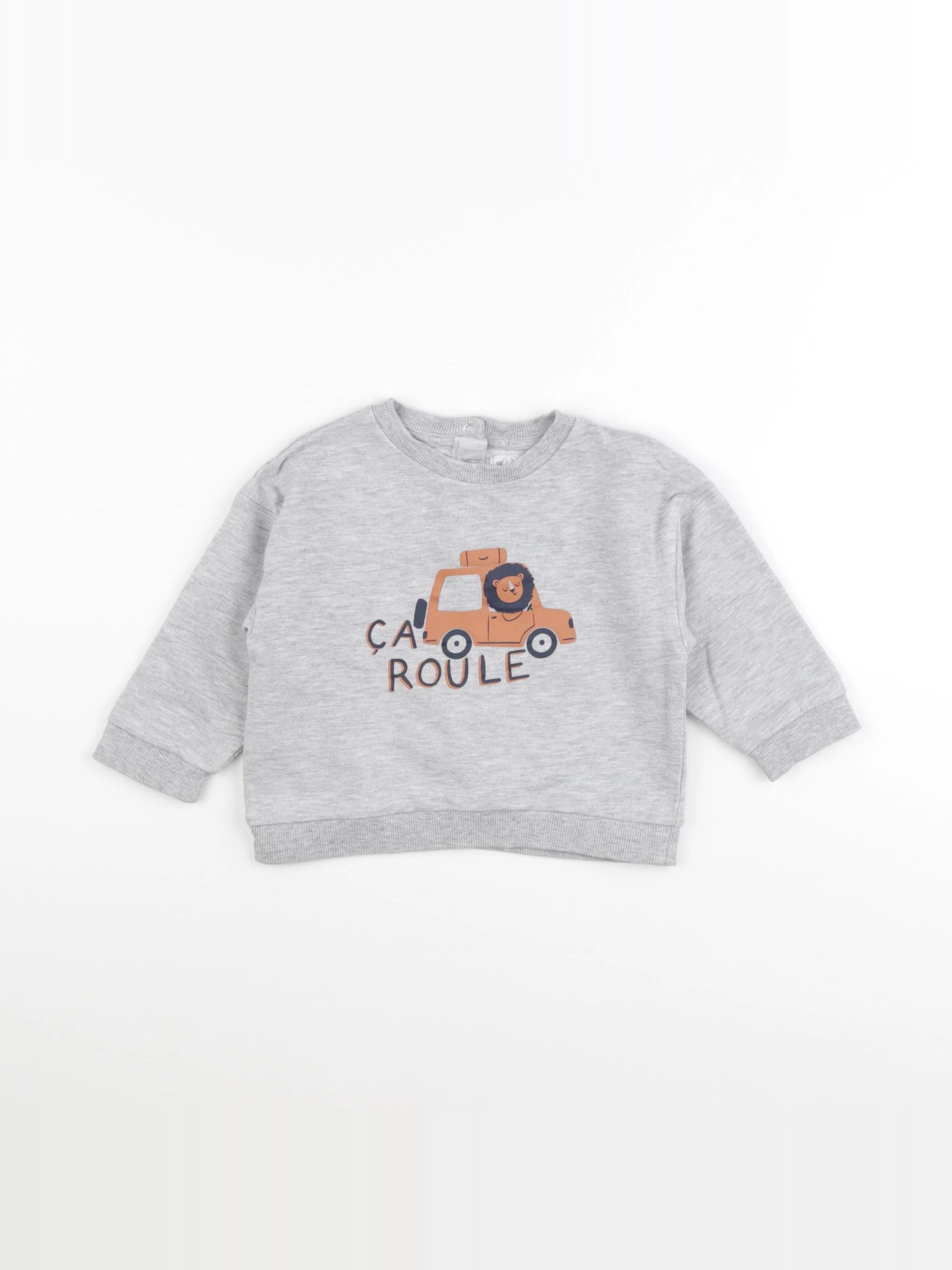 Vertbaudet - sweat gris - 18 mois