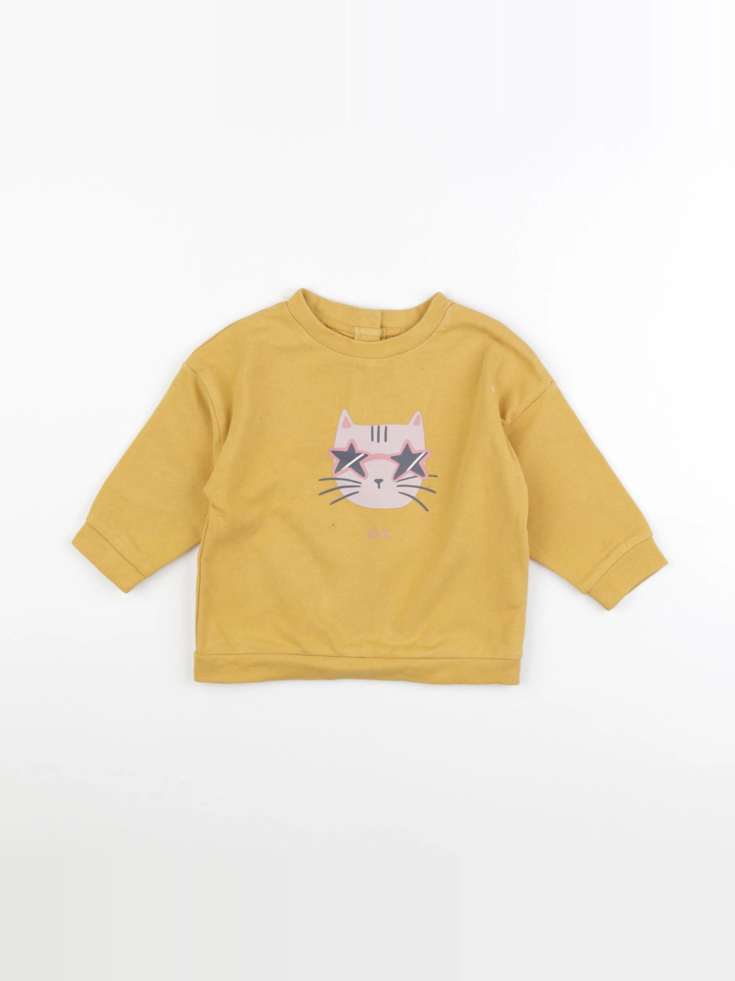 Vertbaudet - sweat jaune - 12/18 mois