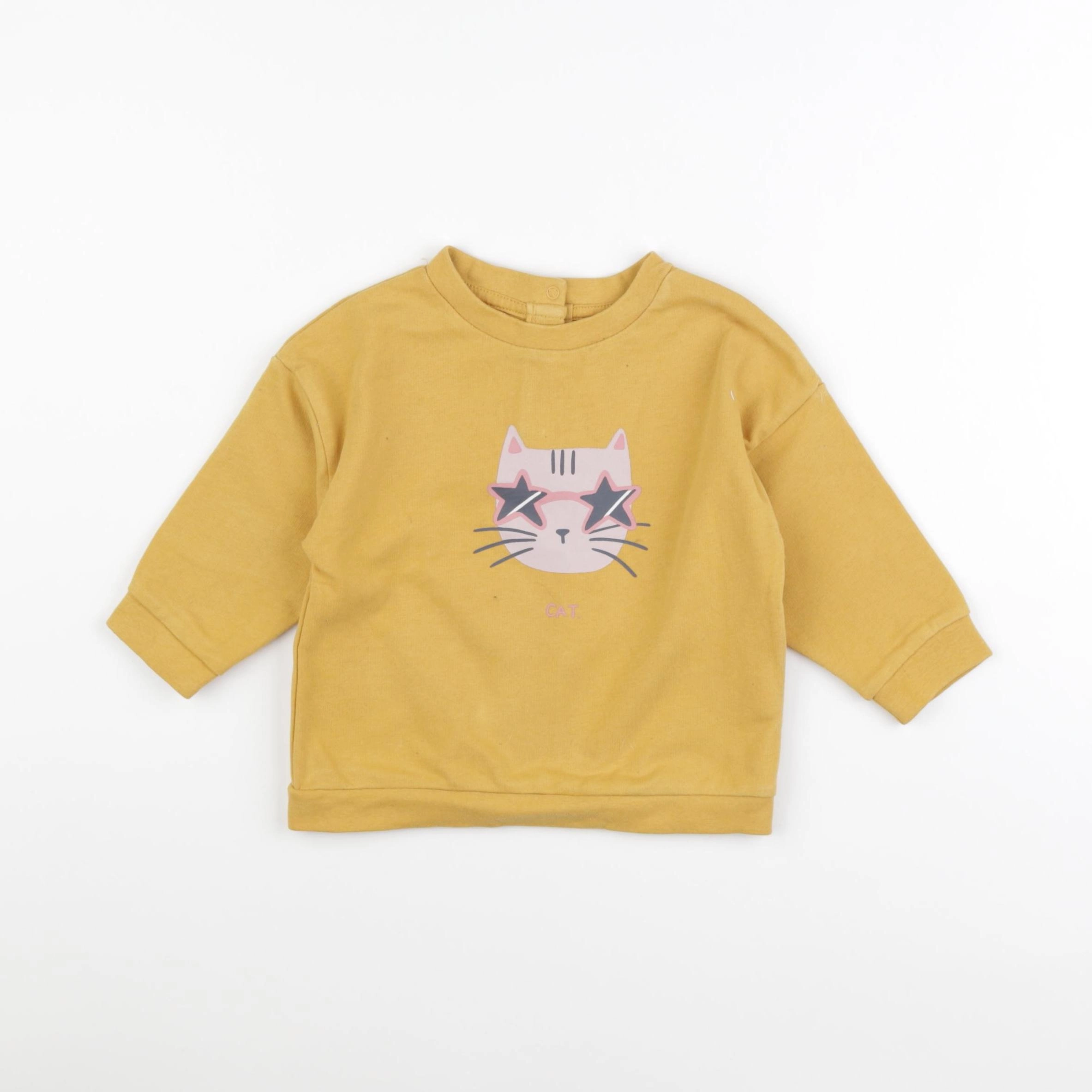Vertbaudet - sweat jaune - 12/18 mois