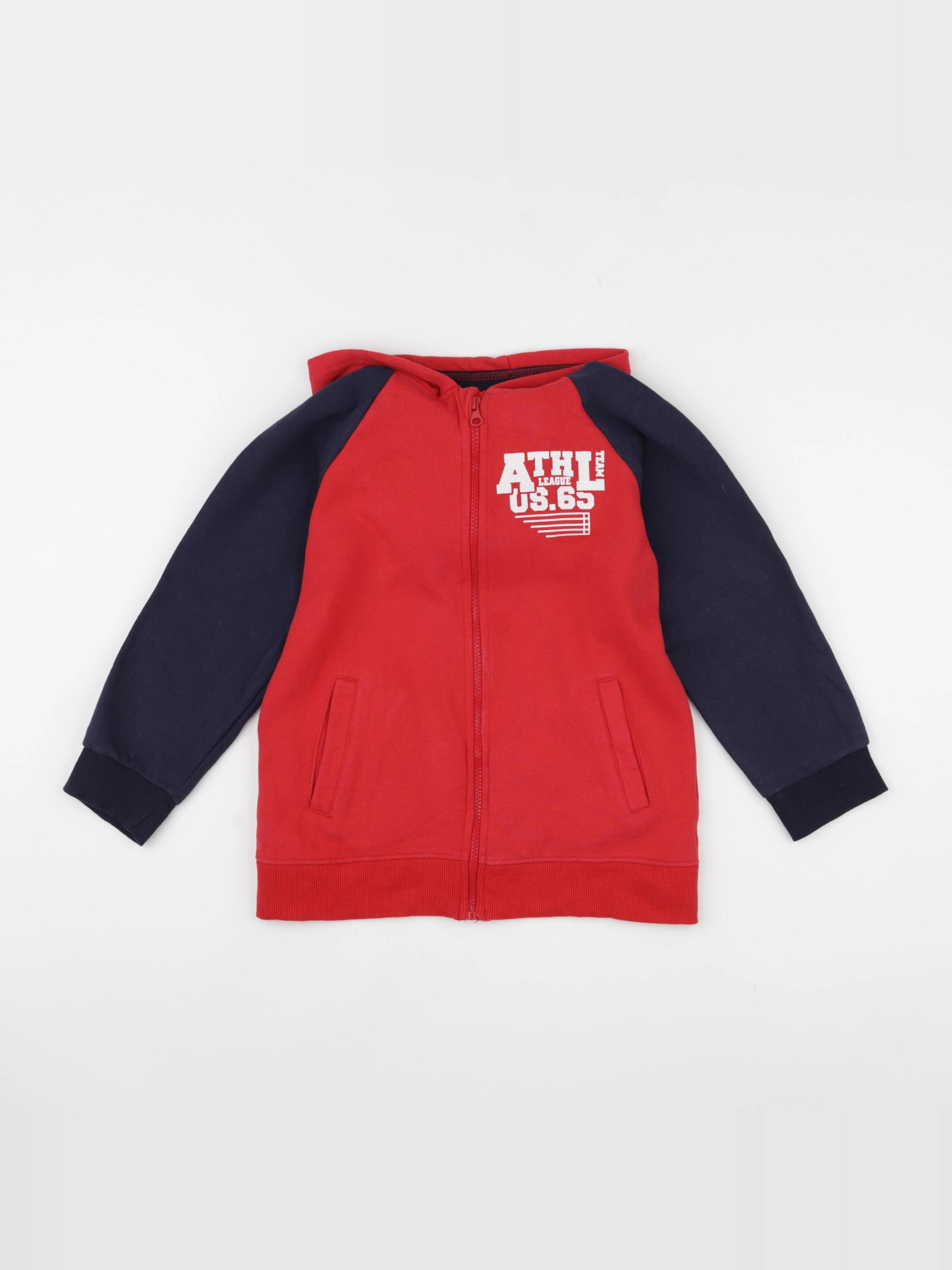 Vertbaudet - gilet rouge, bleu - 10 ans
