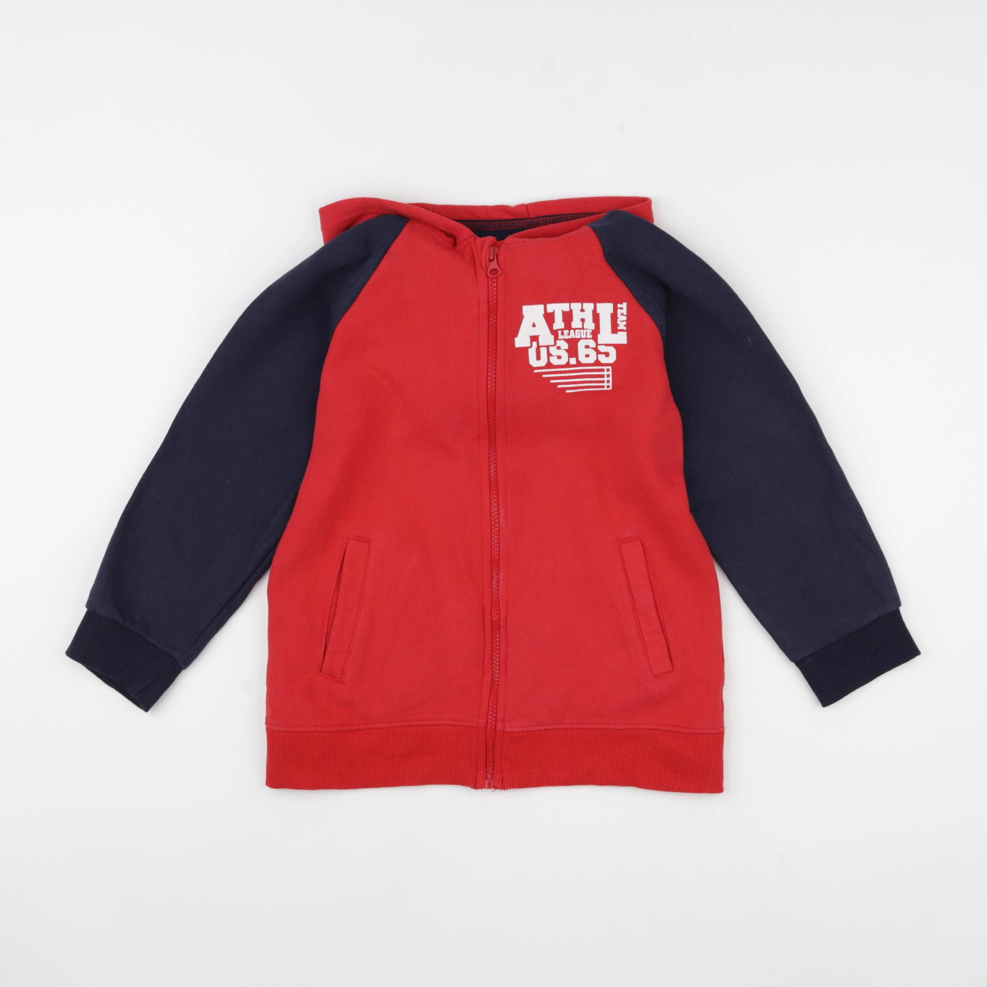 Vertbaudet - gilet rouge, bleu - 10 ans