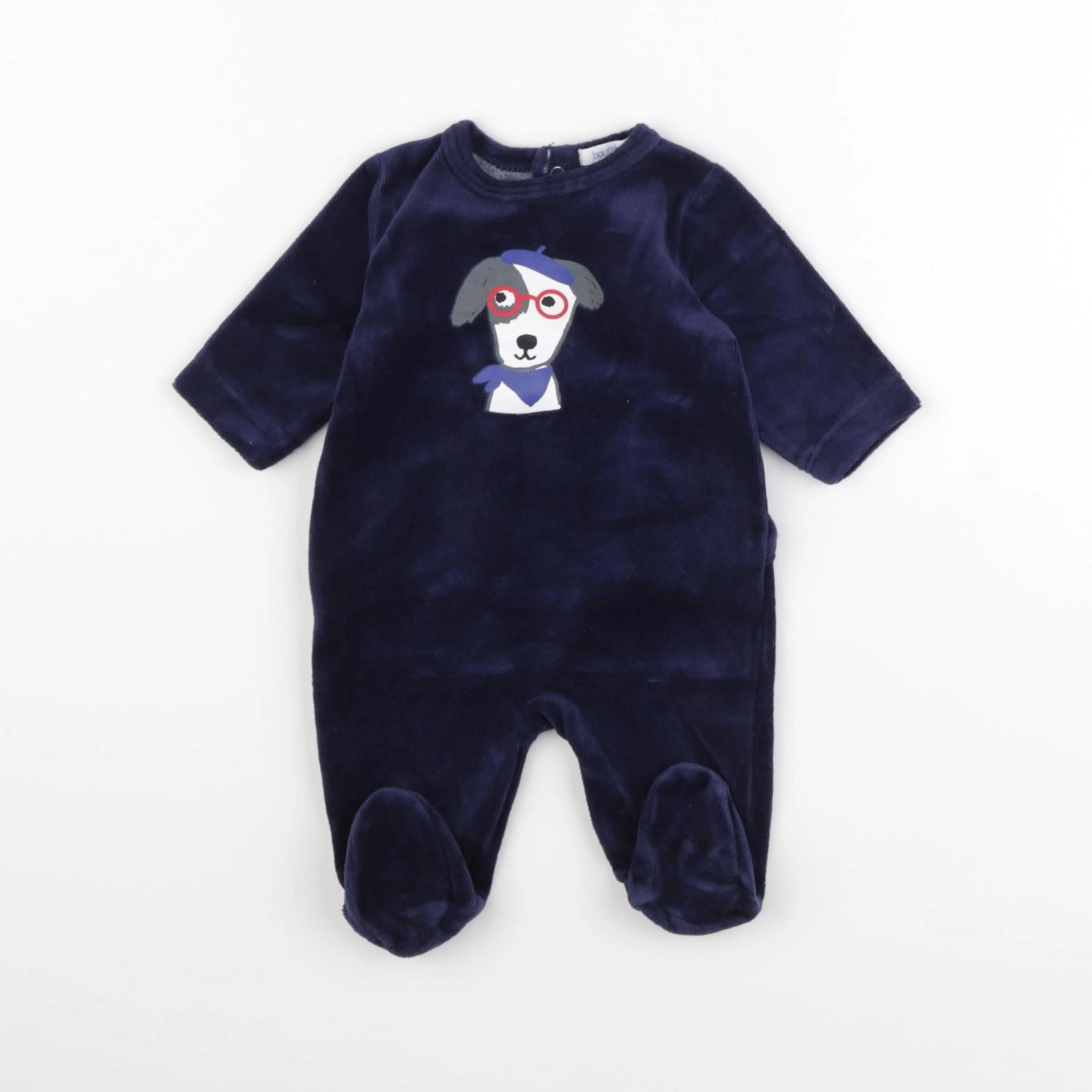 Boutchou - pyjama velours bleu - 1 mois