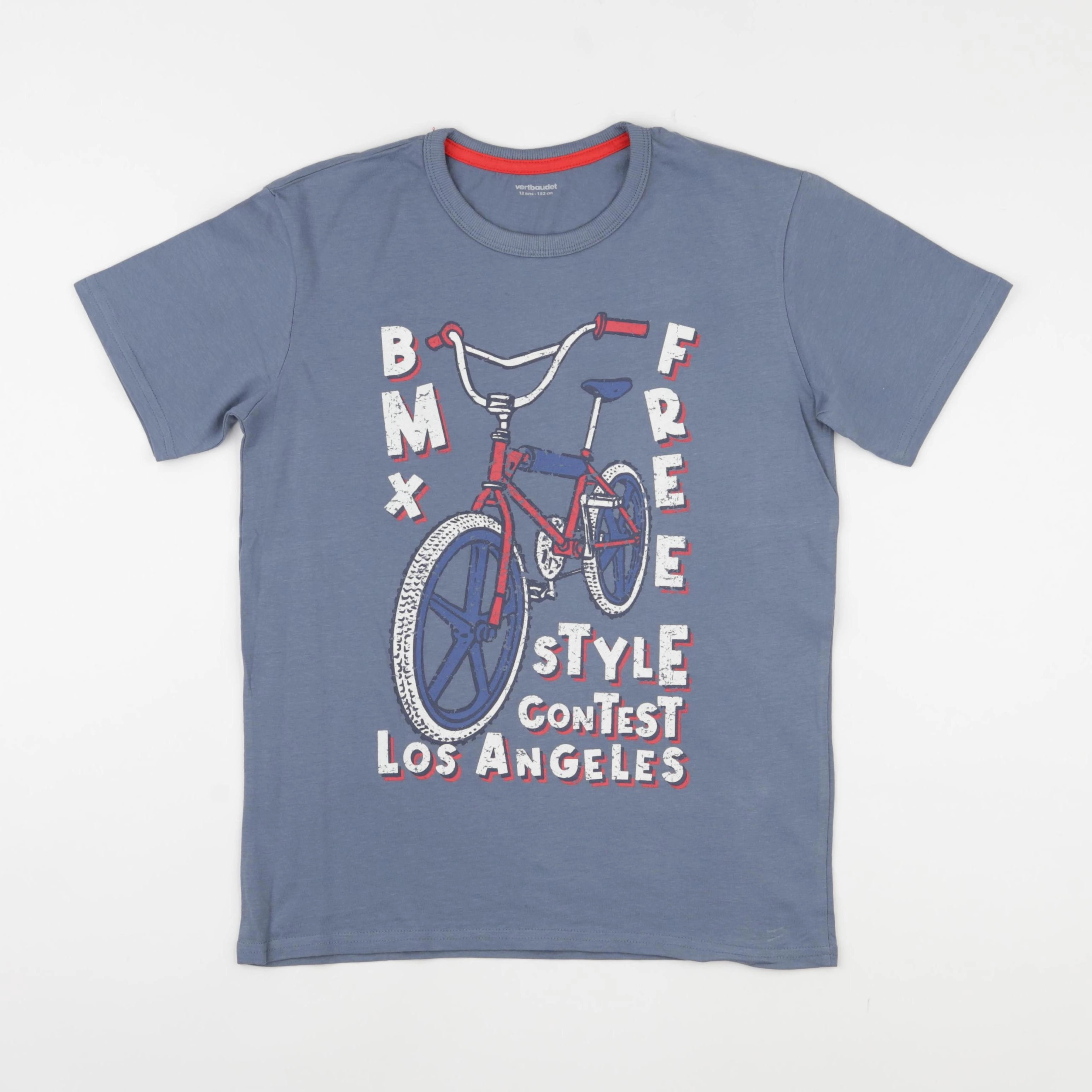 Vertbaudet - tee-shirt bleu - 12 ans