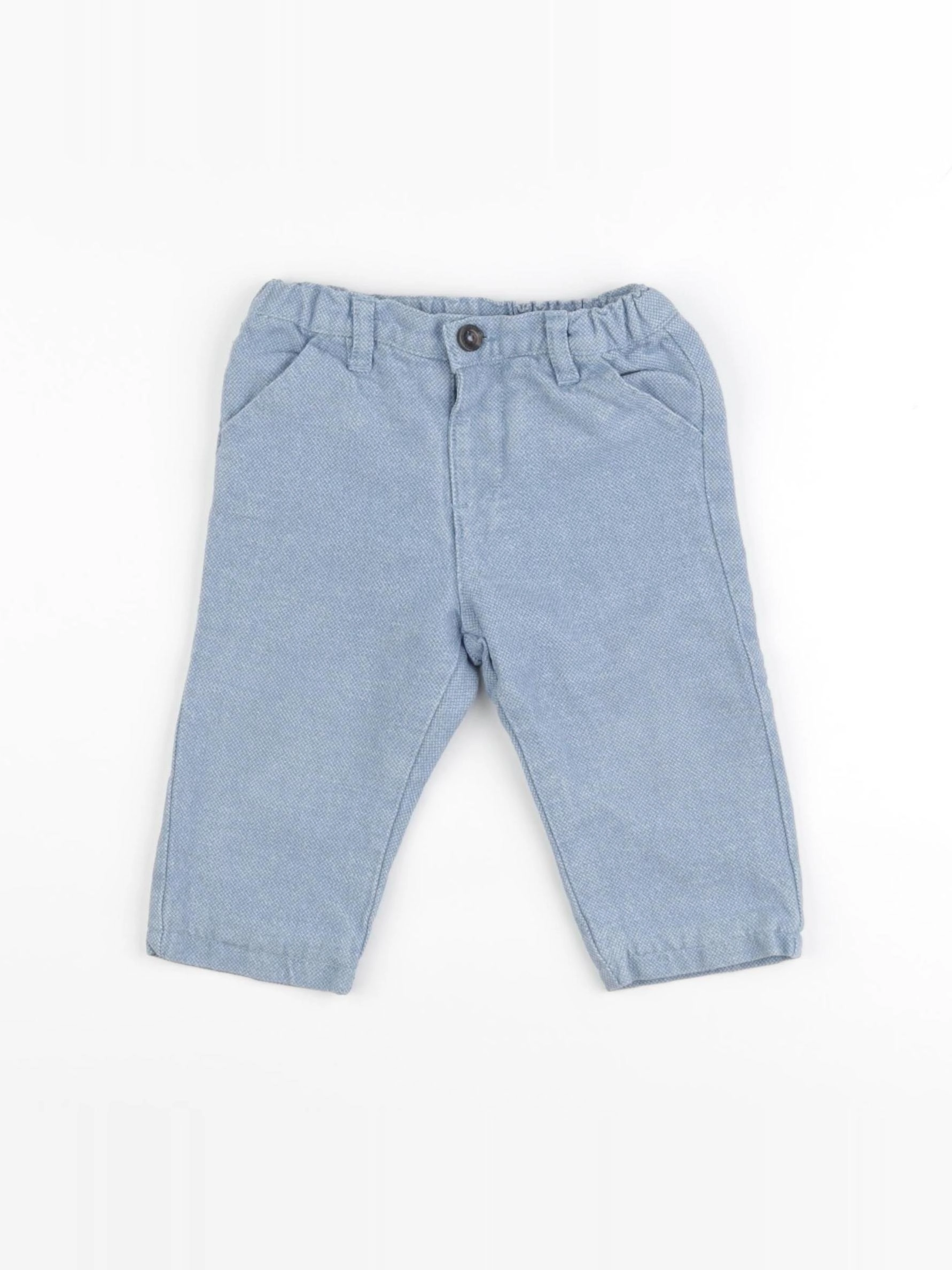 Natalys - pantalon doublé bleu - 12 mois