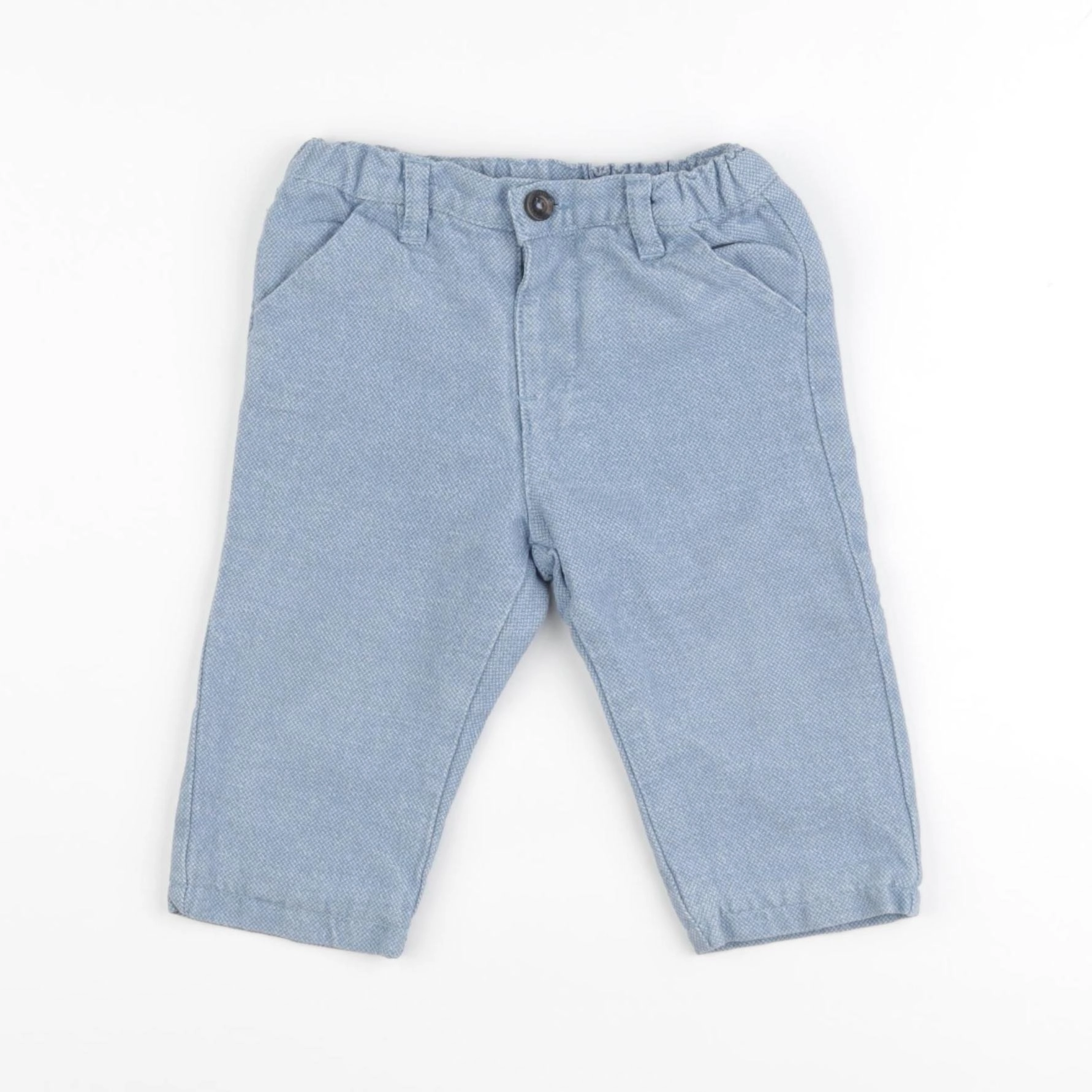Natalys - pantalon doublé bleu - 12 mois