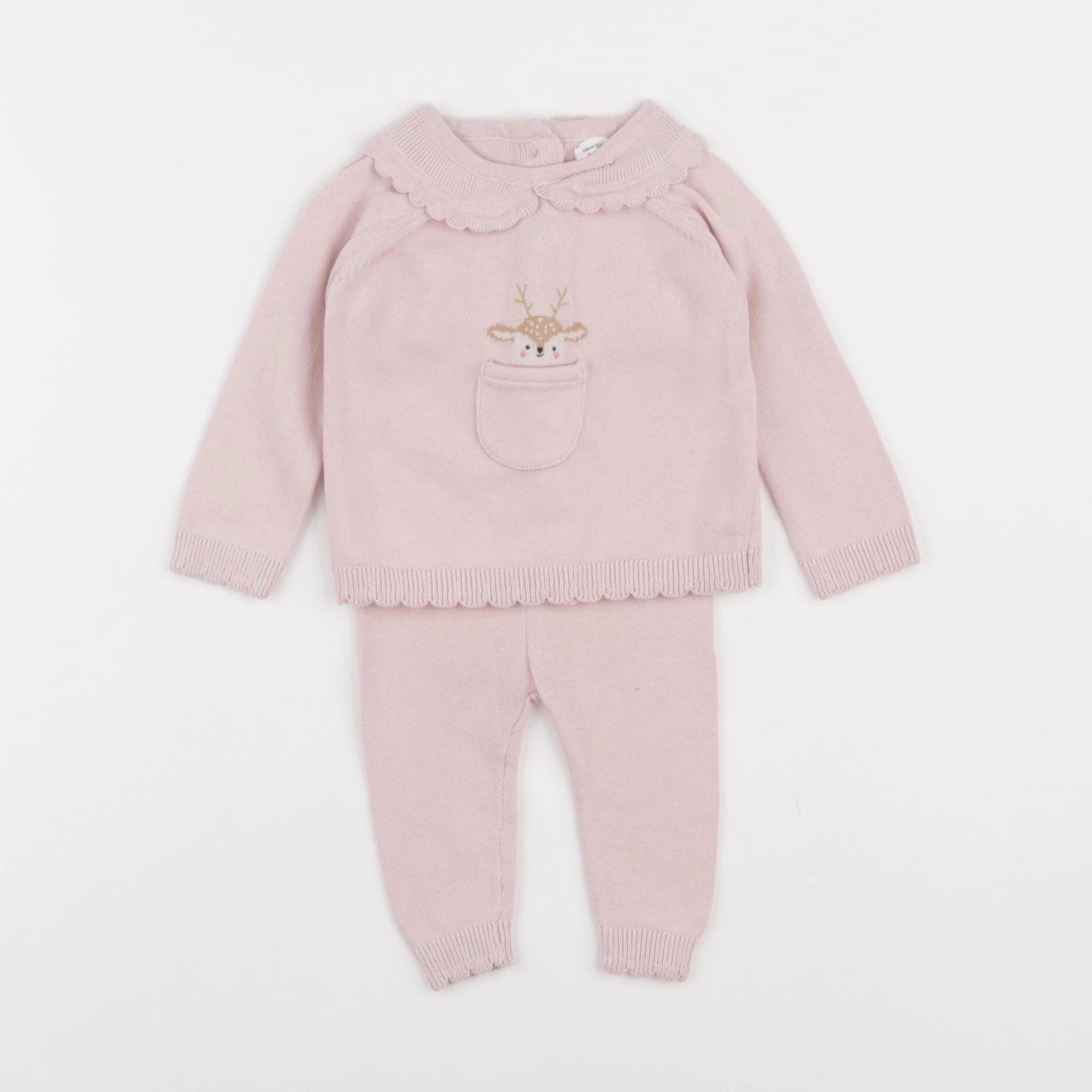 Vertbaudet - ensemble rose - 3 mois