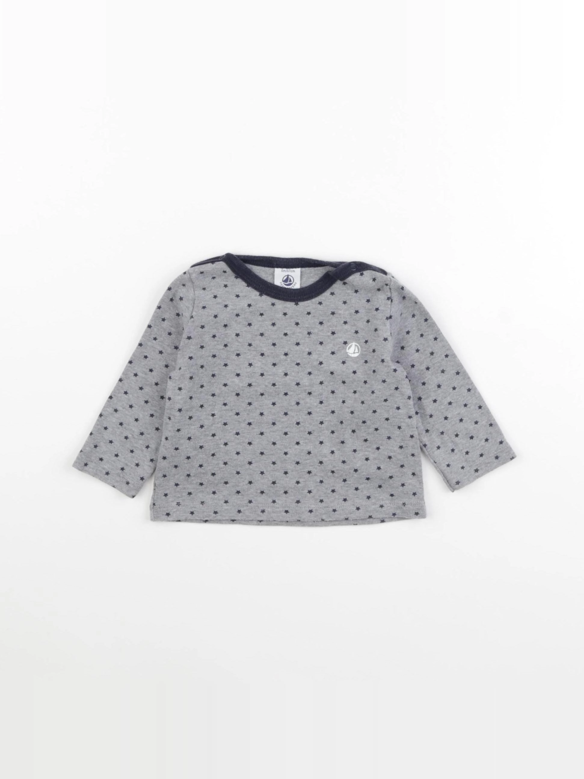 Petit Bateau - tee-shirt gris - 6 mois