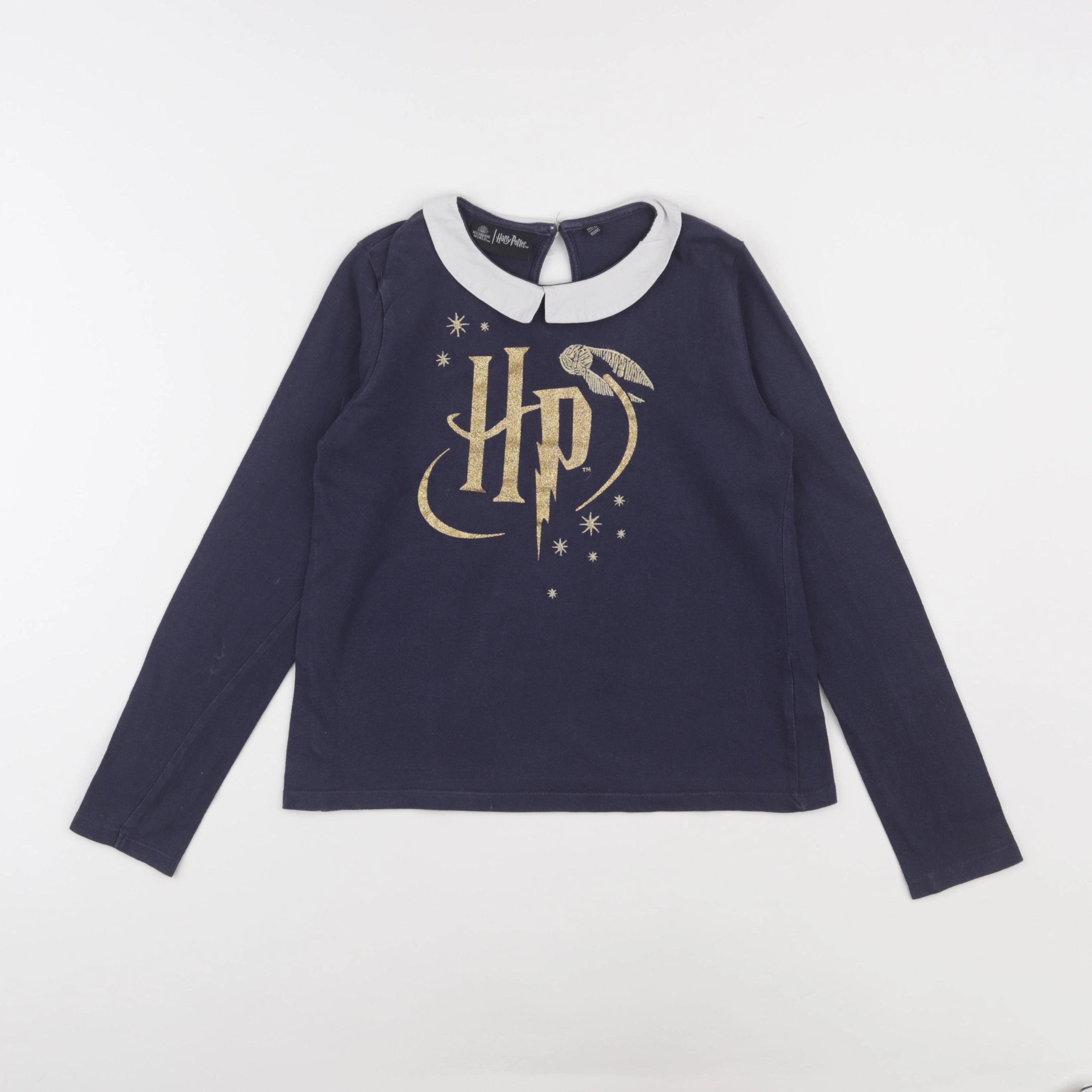 Vertbaudet - tee-shirt bleu, or - 10 ans