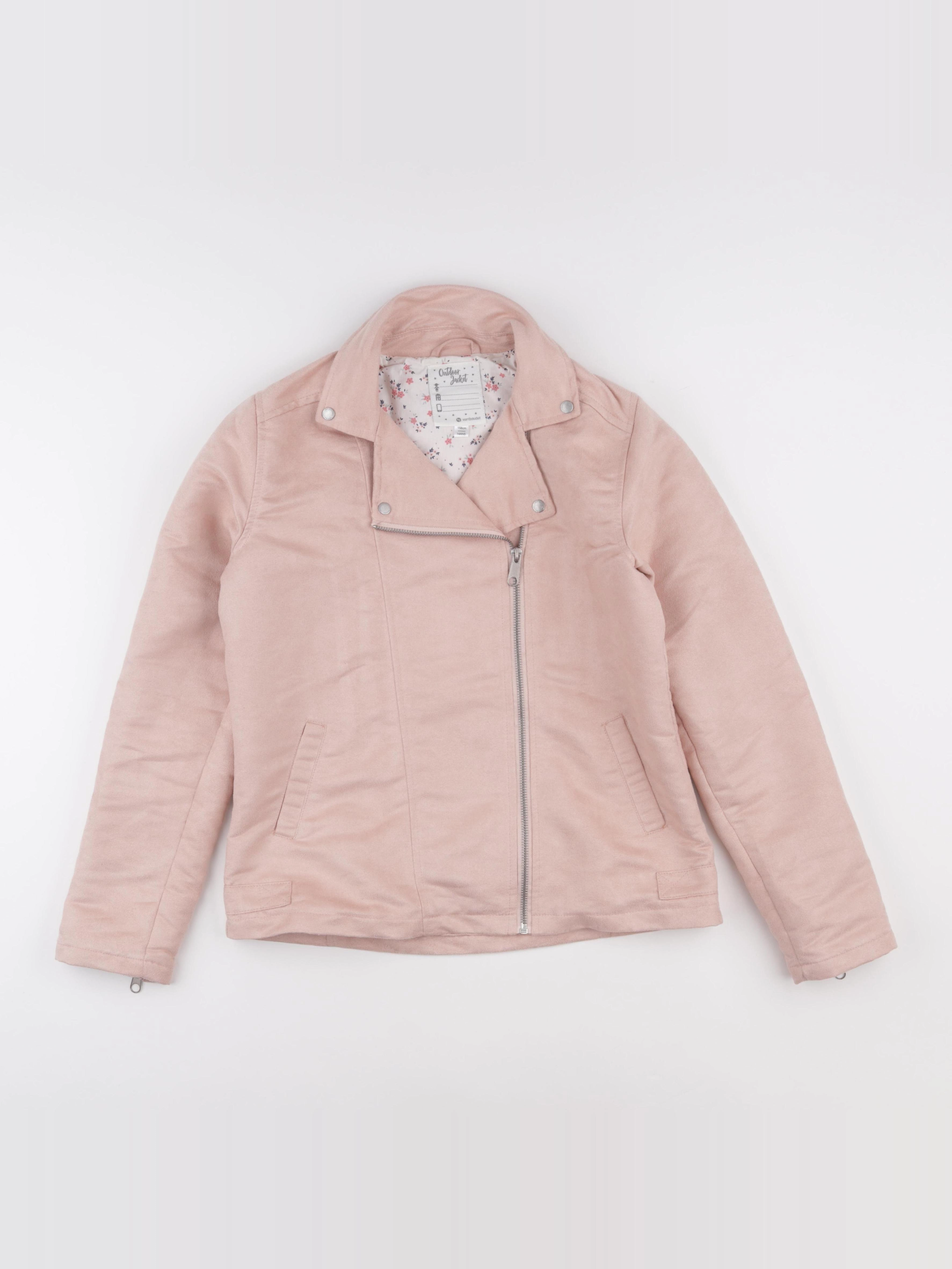 Vertbaudet - veste simili cuir rose - 14 ans