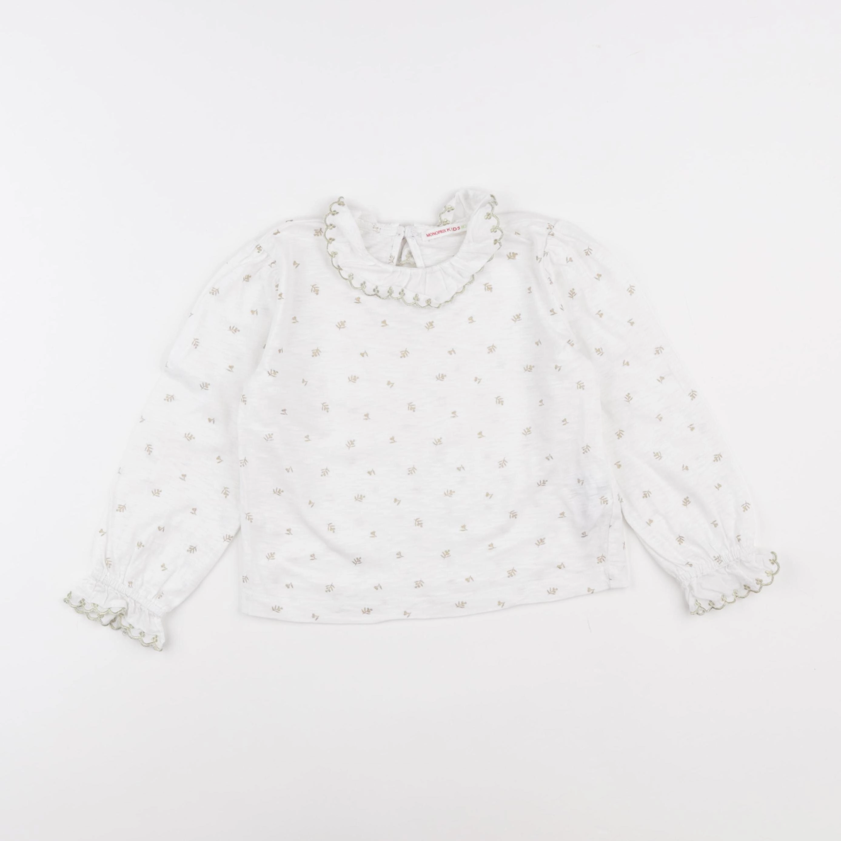 Monoprix - tee-shirt blanc, or - 4 ans
