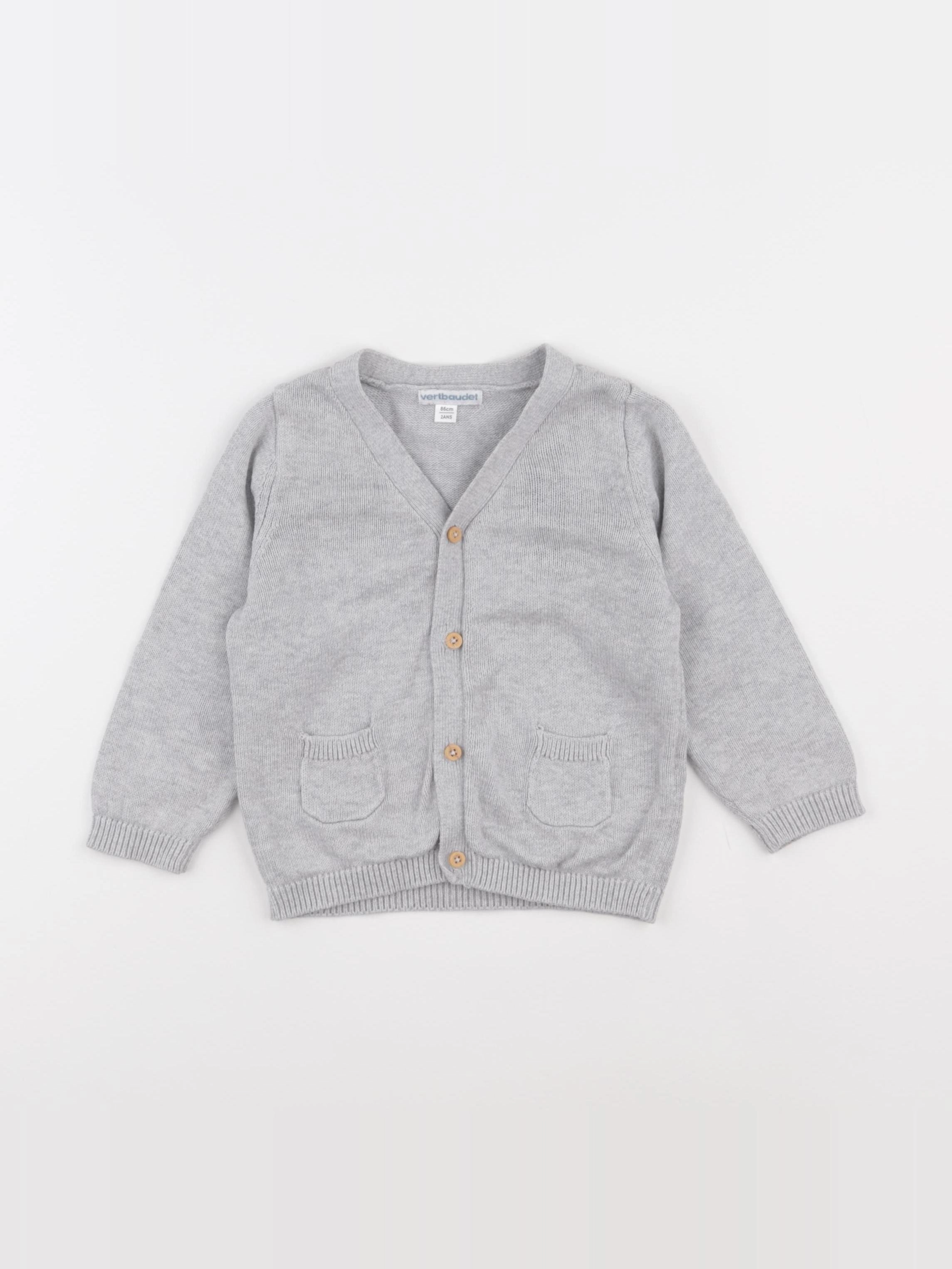 Vertbaudet - gilet gris - 2 ans