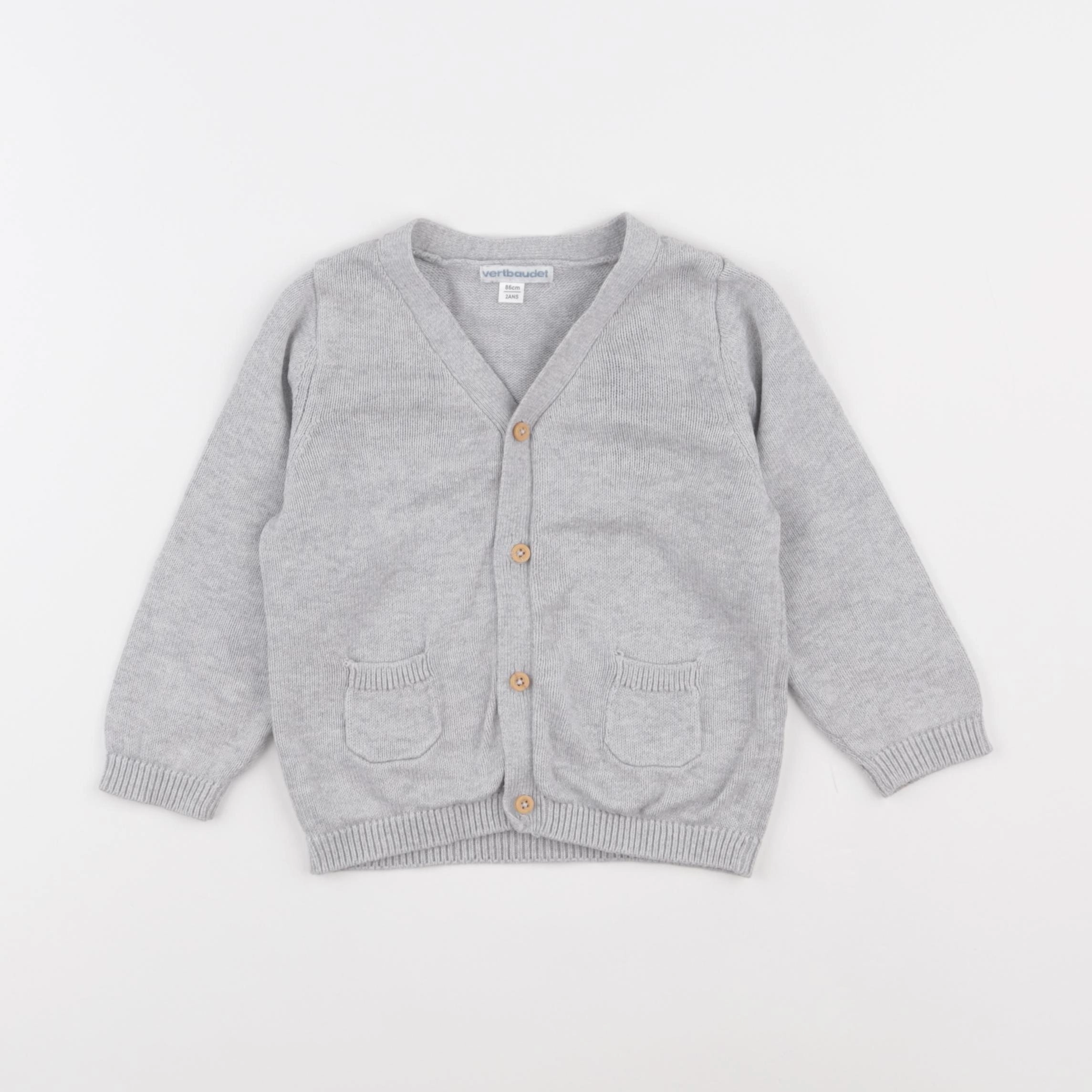 Vertbaudet - gilet gris - 2 ans