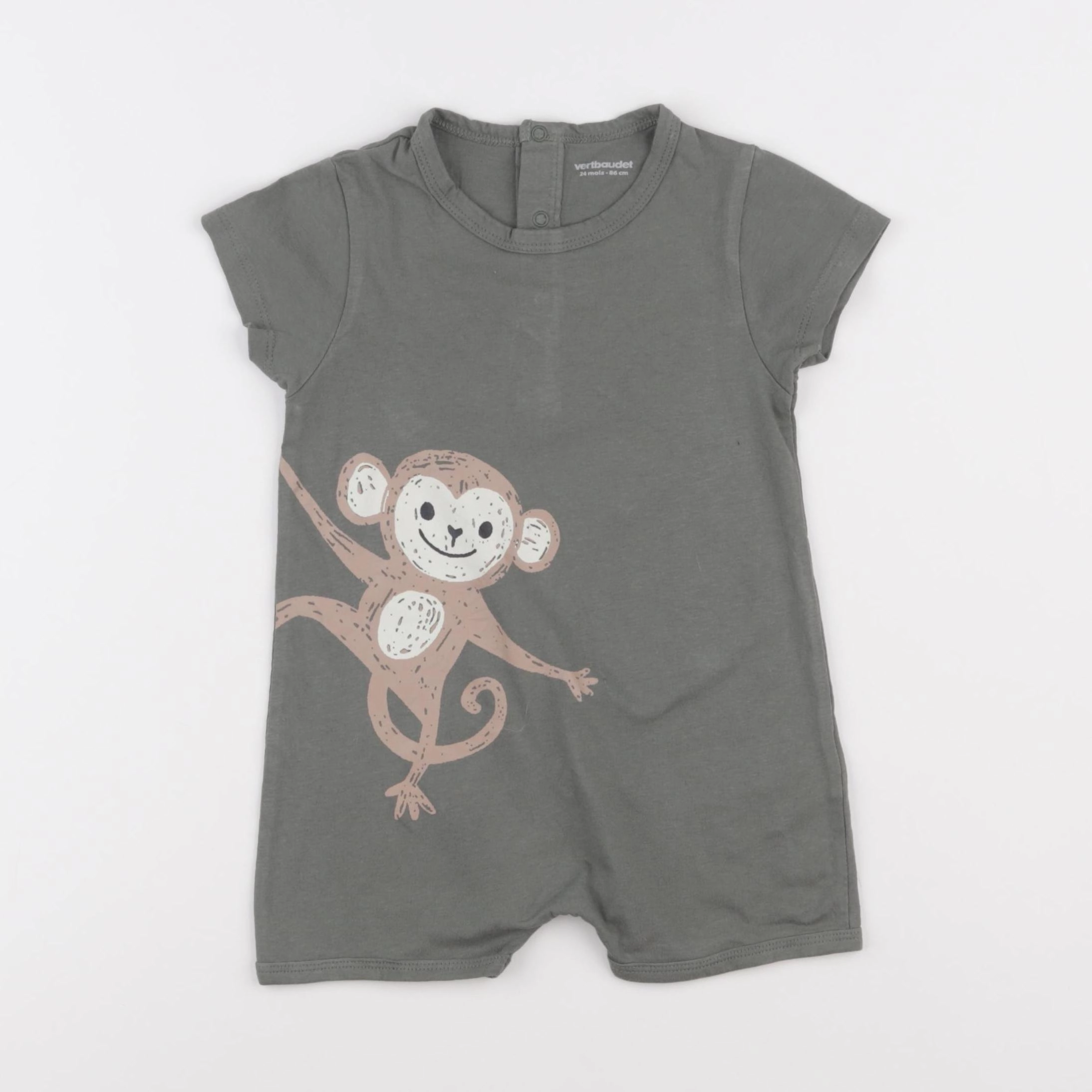 Vertbaudet - pyjama coton vert - 24 mois