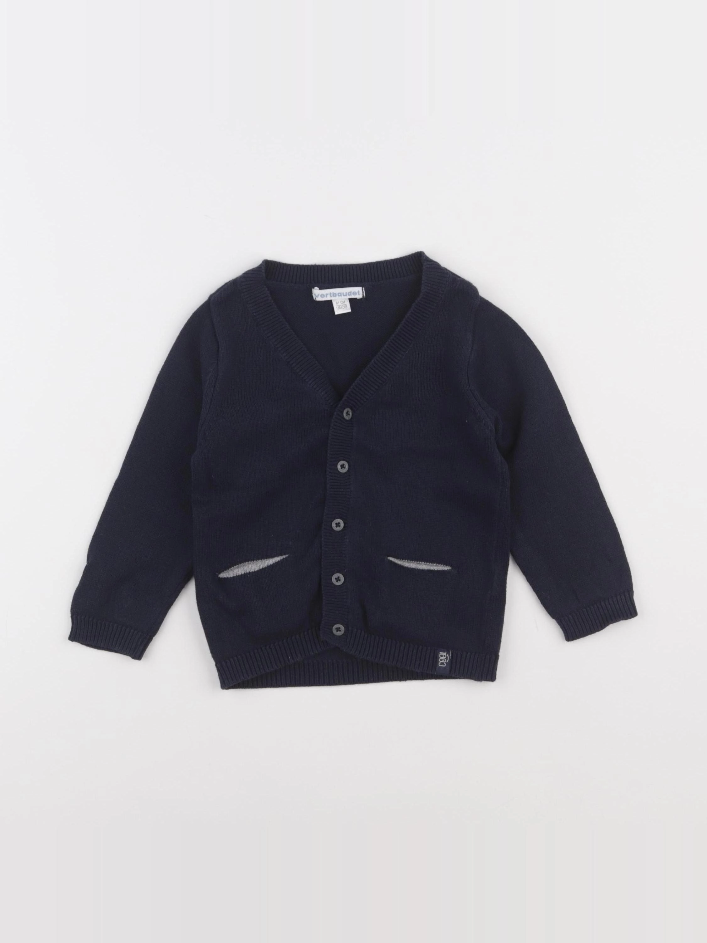 Vertbaudet - gilet bleu - 18 mois