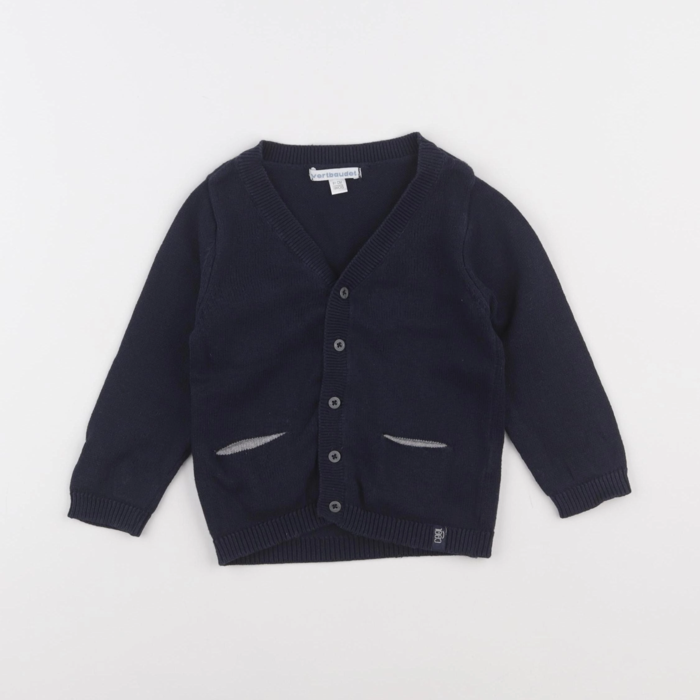 Vertbaudet - gilet bleu - 18 mois