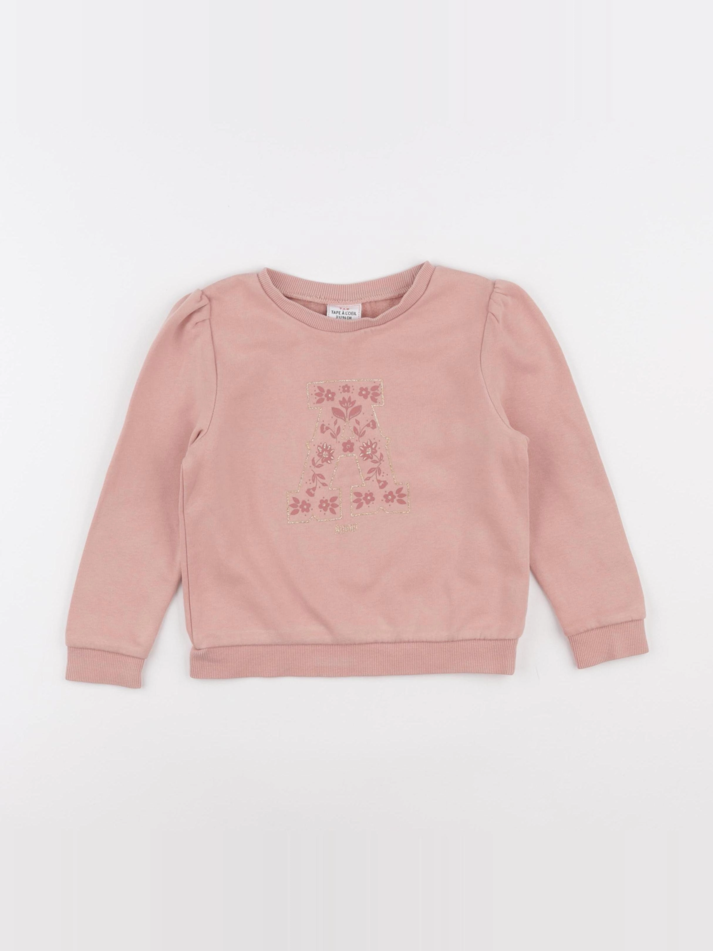 Tape à l'oeil - sweat rose - 3 ans