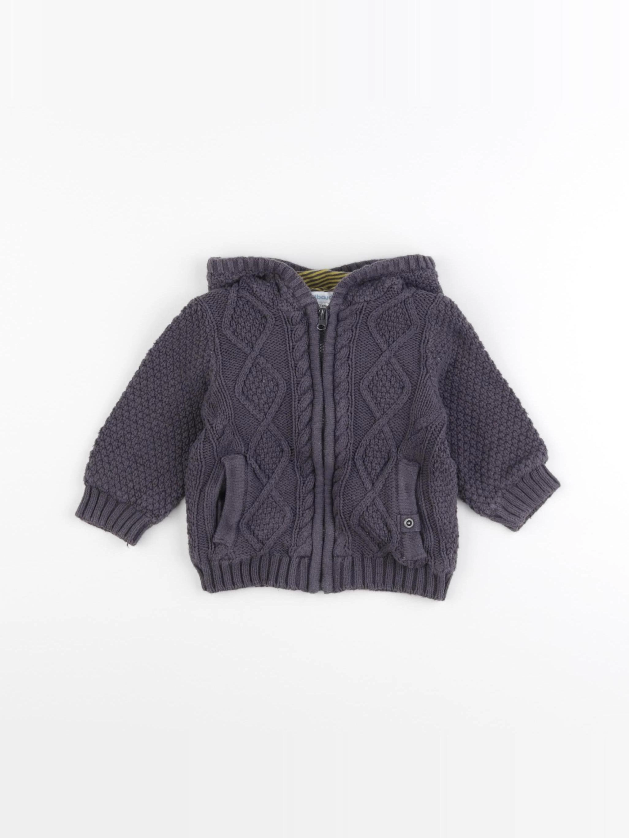 Vertbaudet - gilet gris - 9 mois