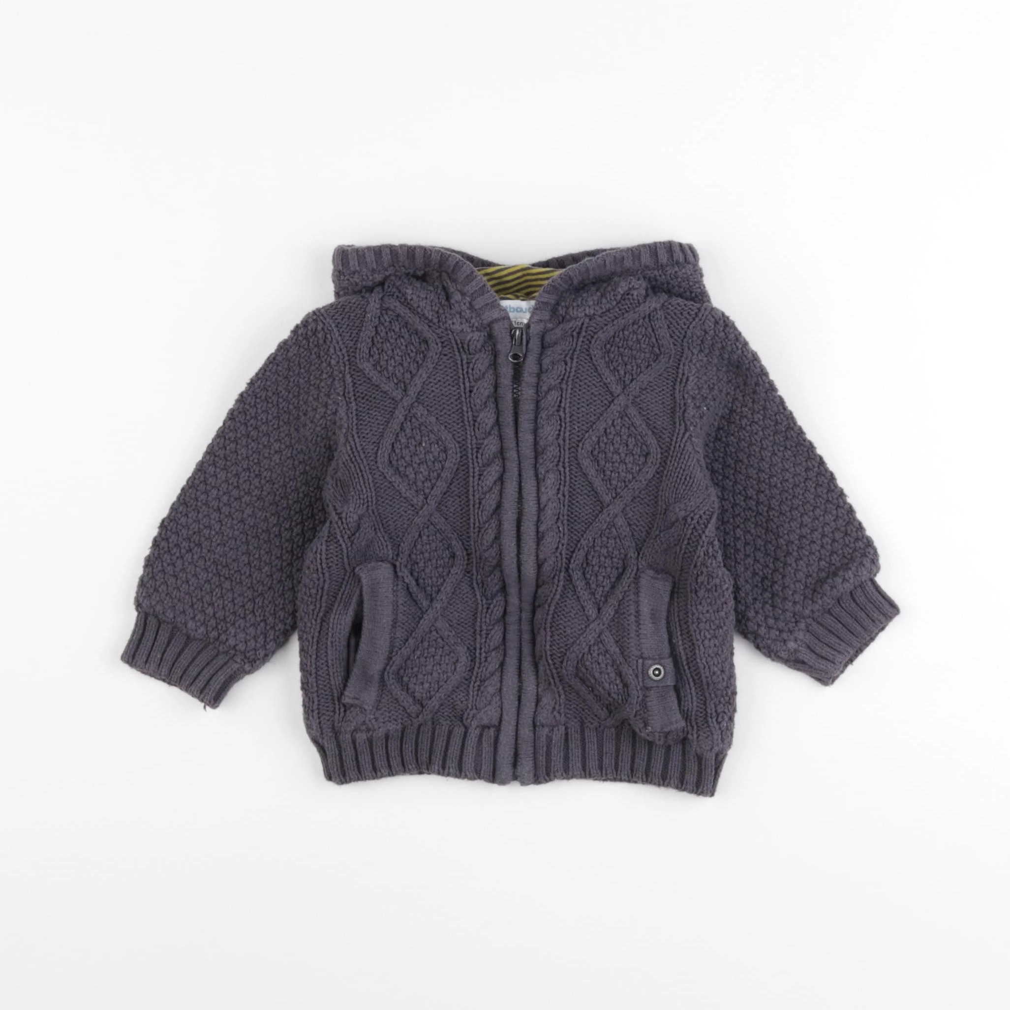 Vertbaudet - gilet gris - 9 mois