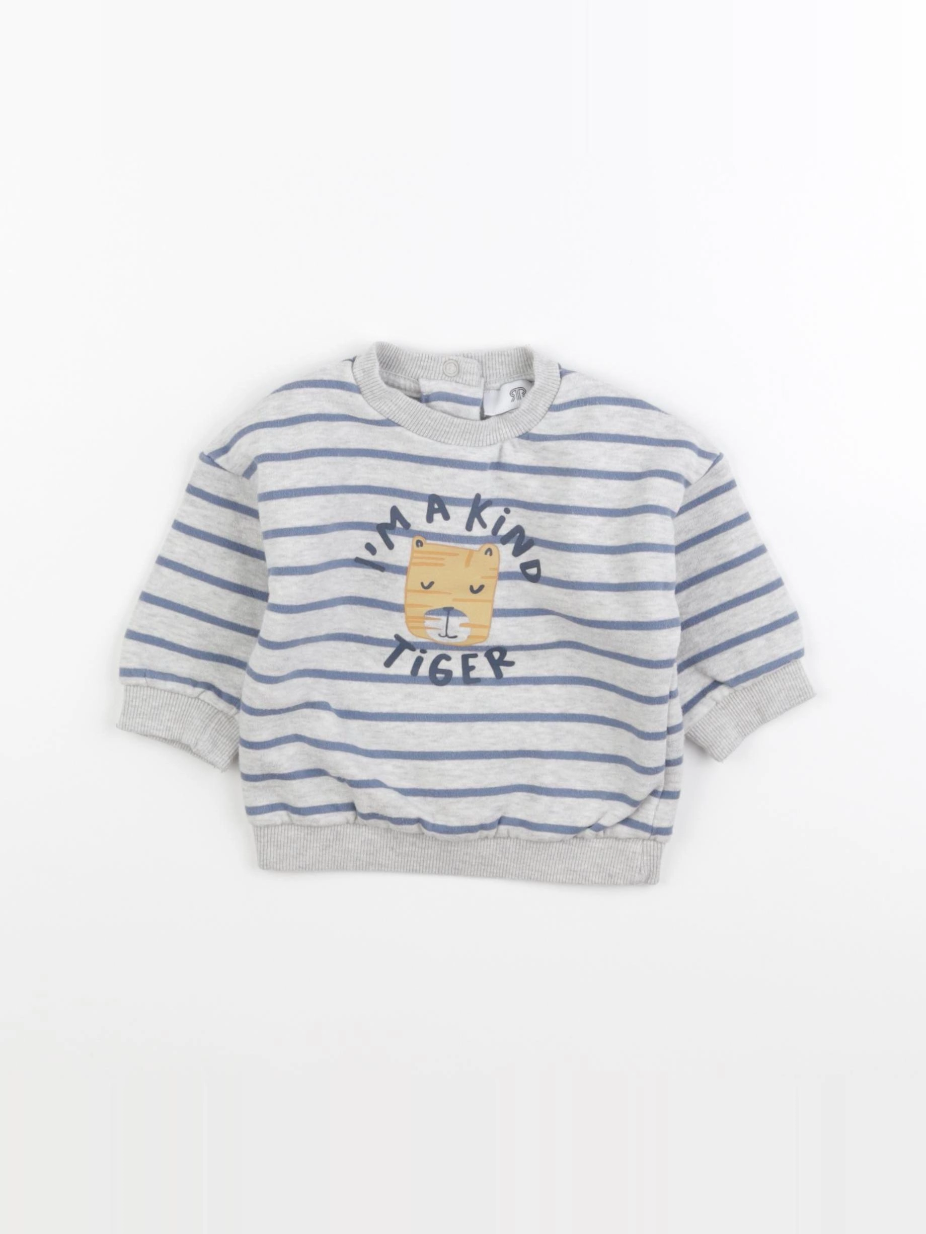 La Redoute - sweat bleu, gris - 6 mois