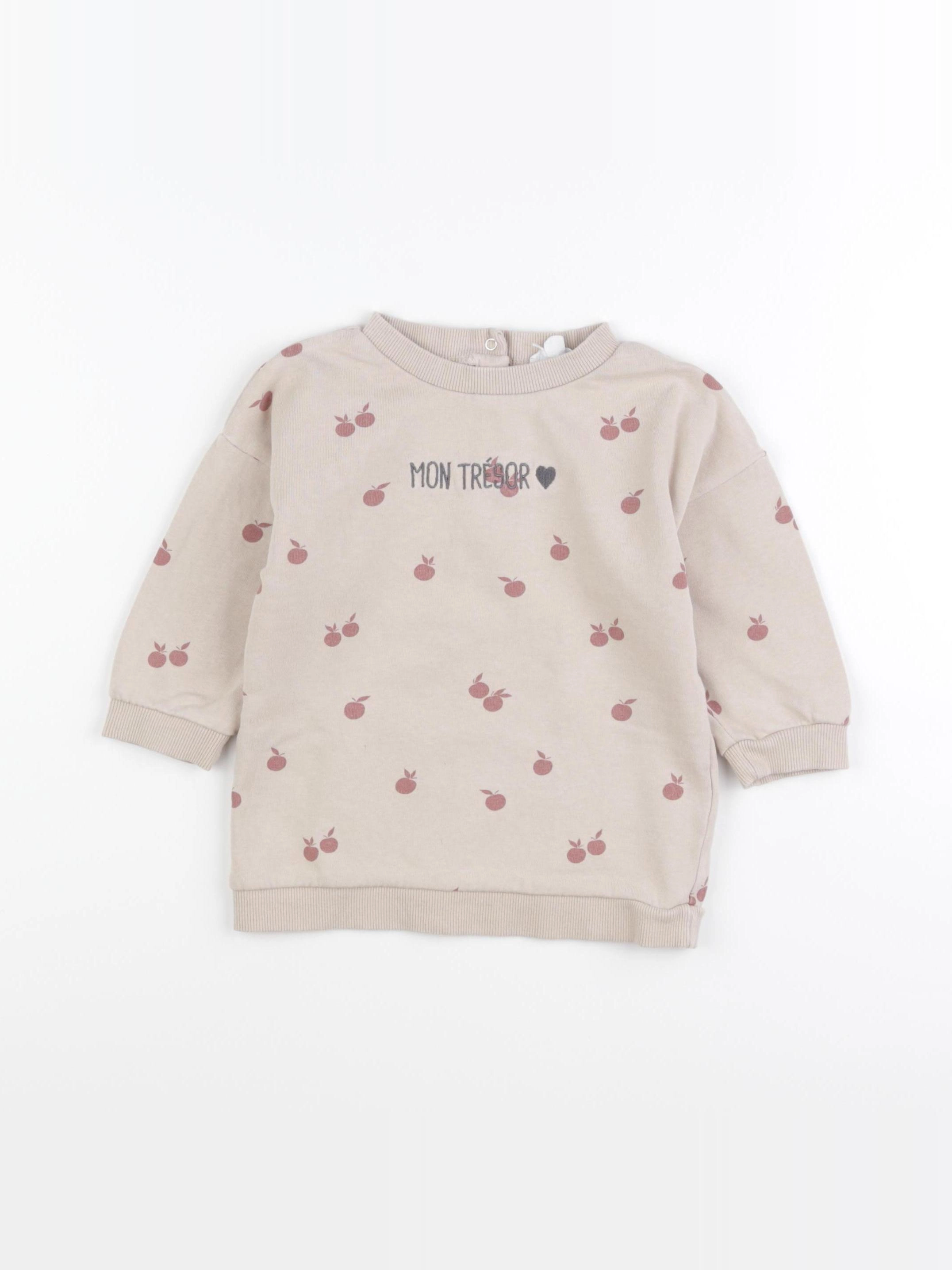 Vertbaudet - sweat beige - 18 mois
