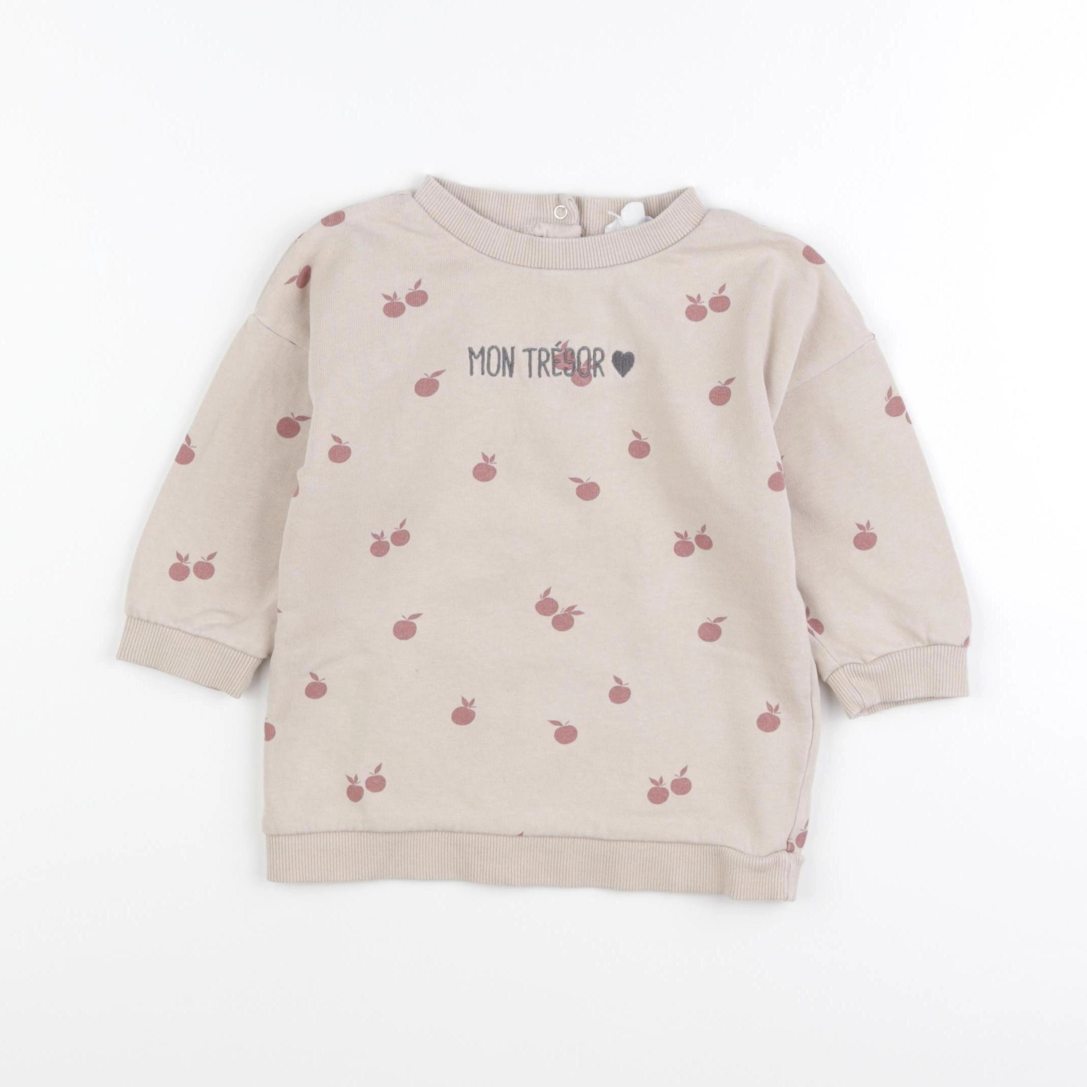 Vertbaudet - sweat beige - 18 mois