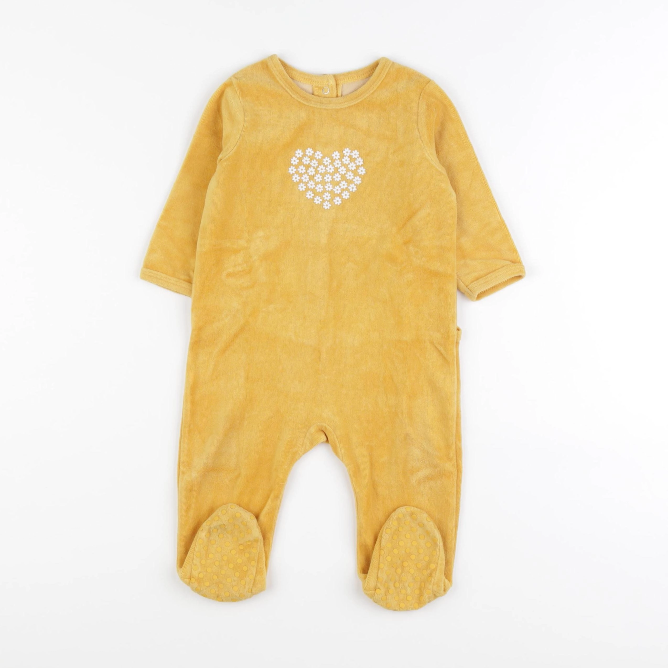 Vertbaudet - pyjama velours jaune - 9 mois