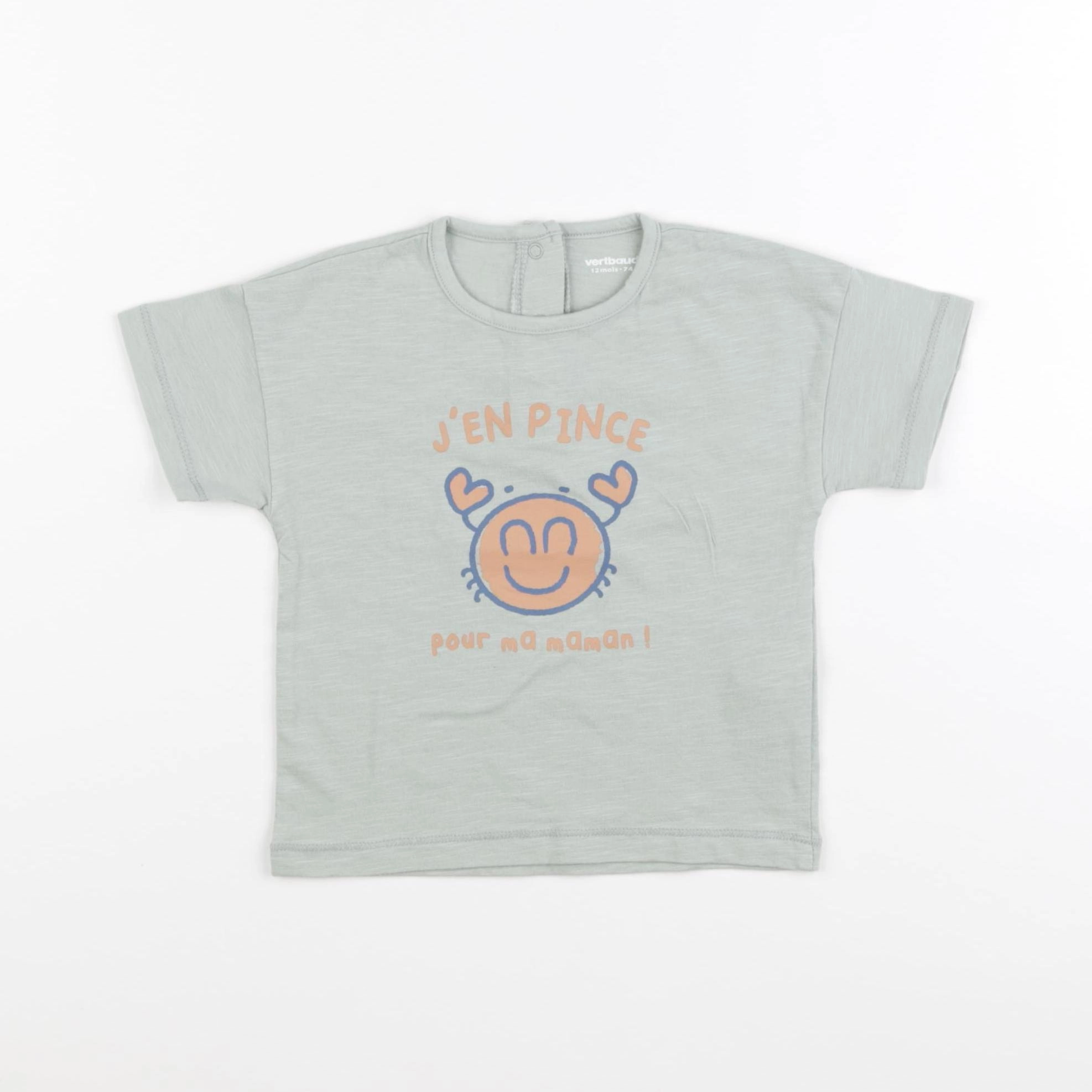 Vertbaudet - tee-shirt vert - 12 mois