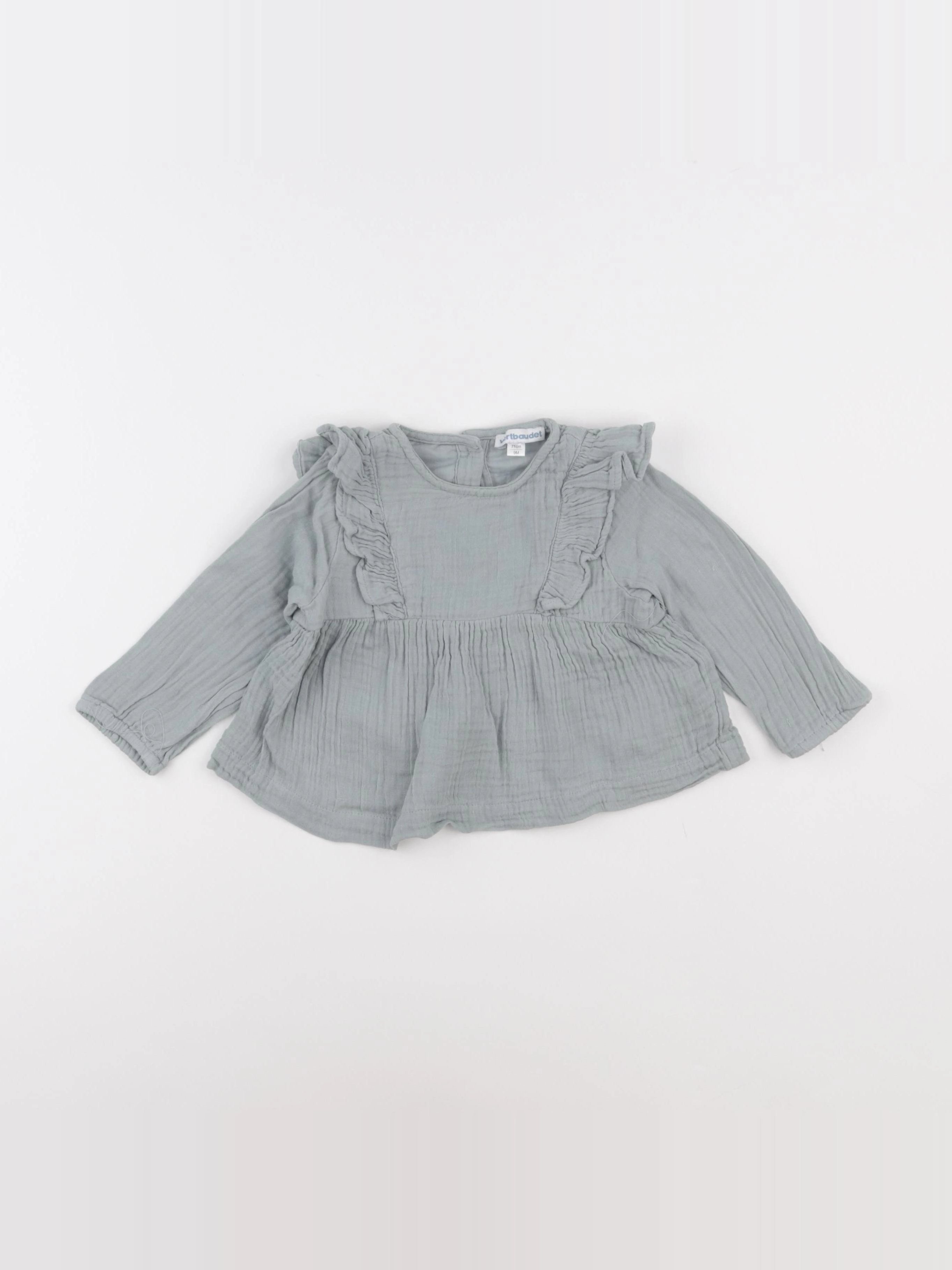 Vertbaudet - blouse vert - 9 mois