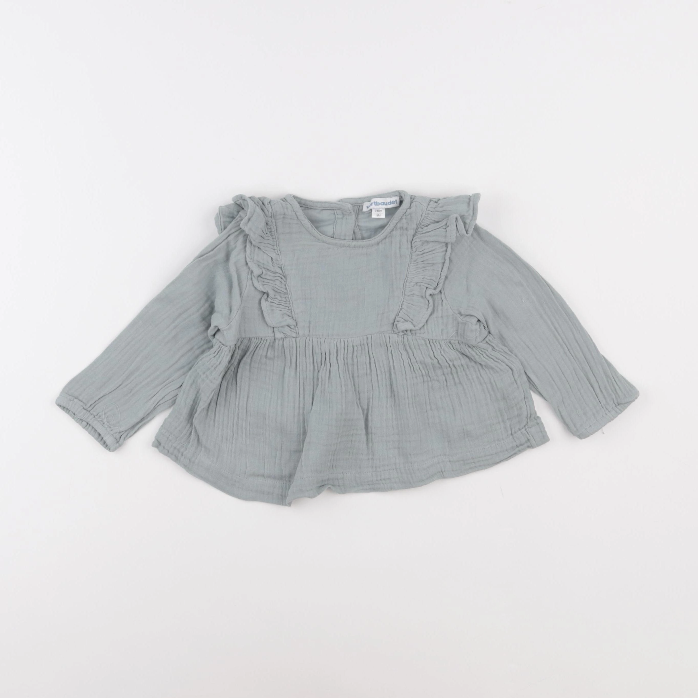 Vertbaudet - blouse vert - 9 mois