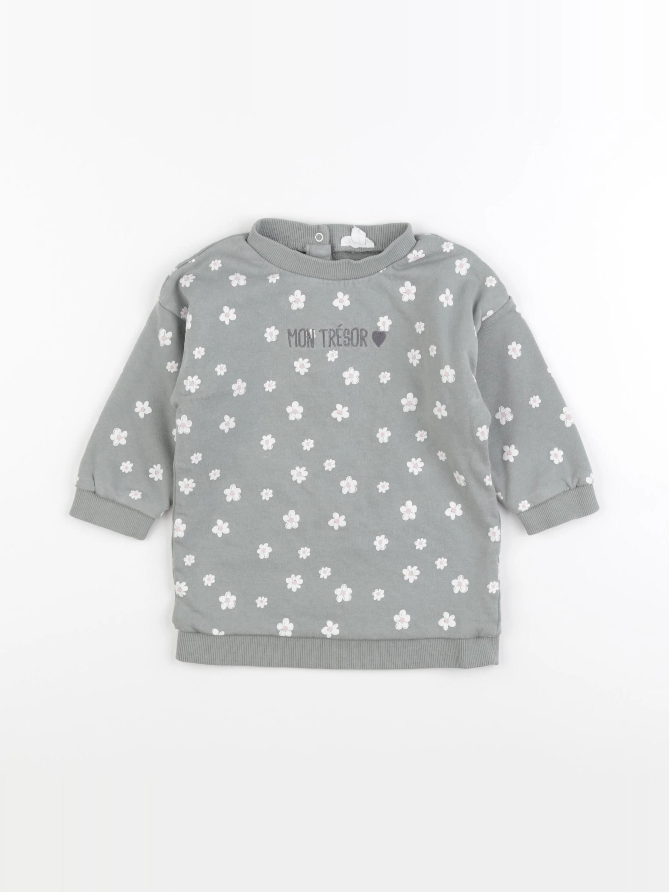 Vertbaudet - sweat vert - 18 mois