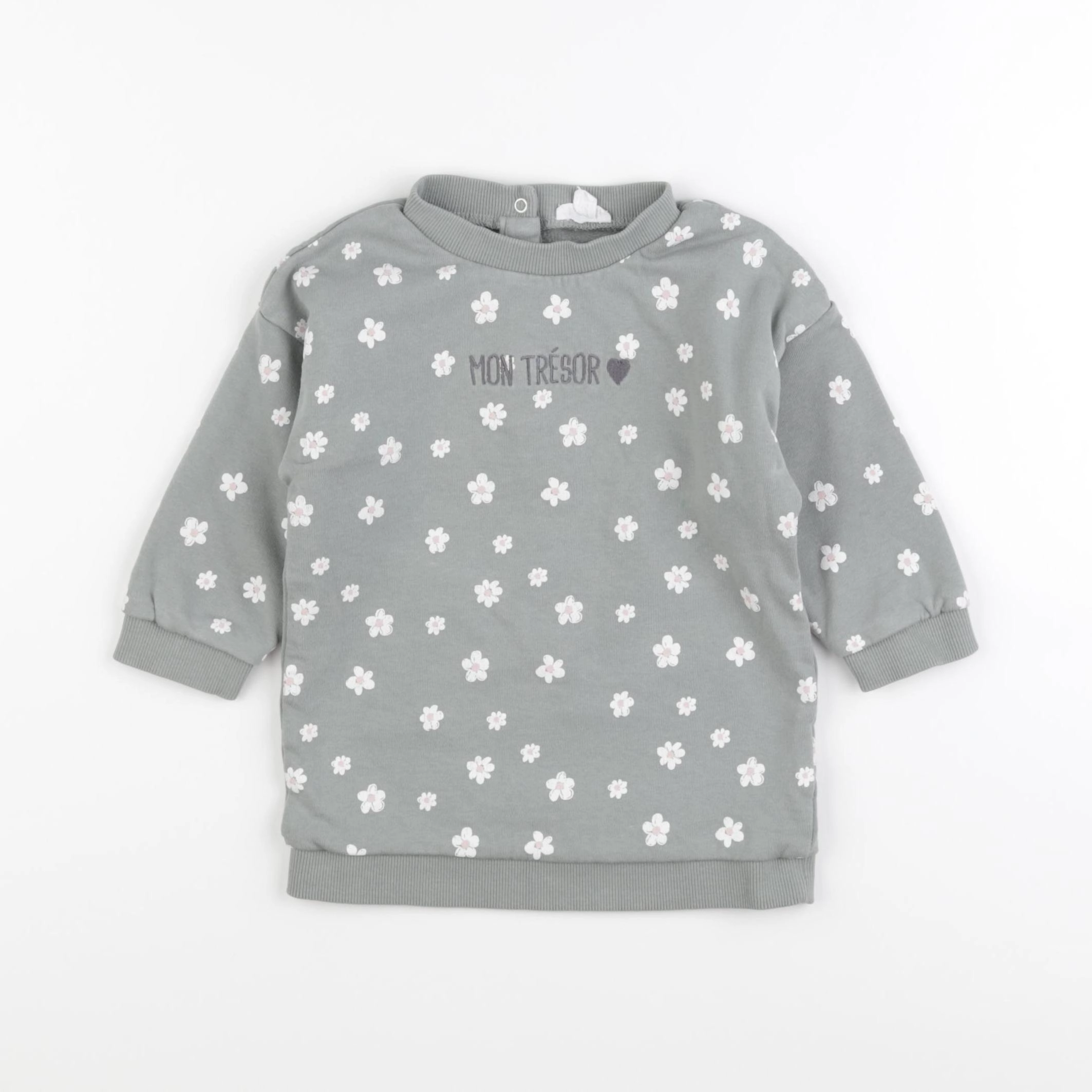 Vertbaudet - sweat vert - 18 mois