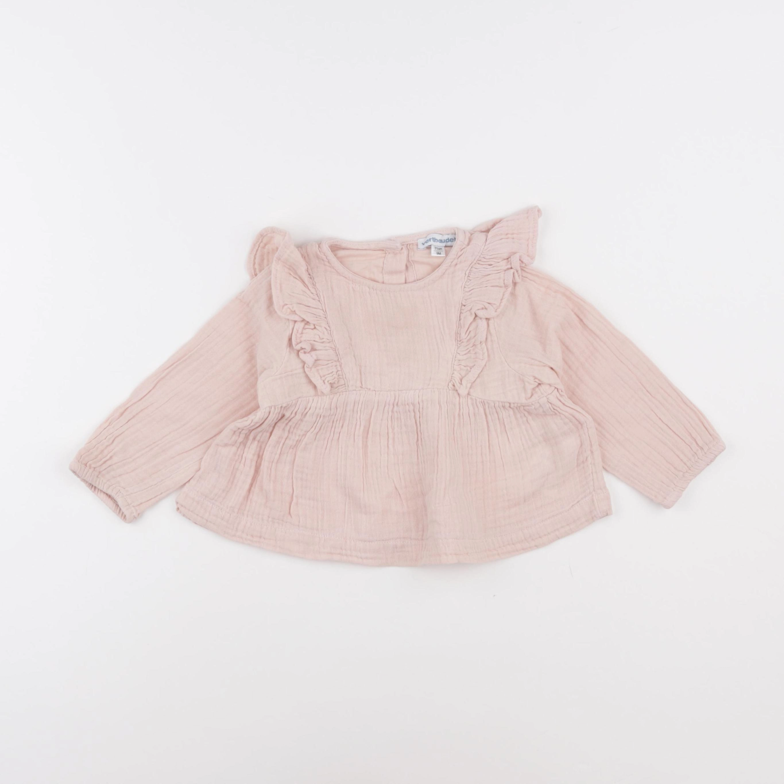 Vertbaudet - blouse rose - 9 mois