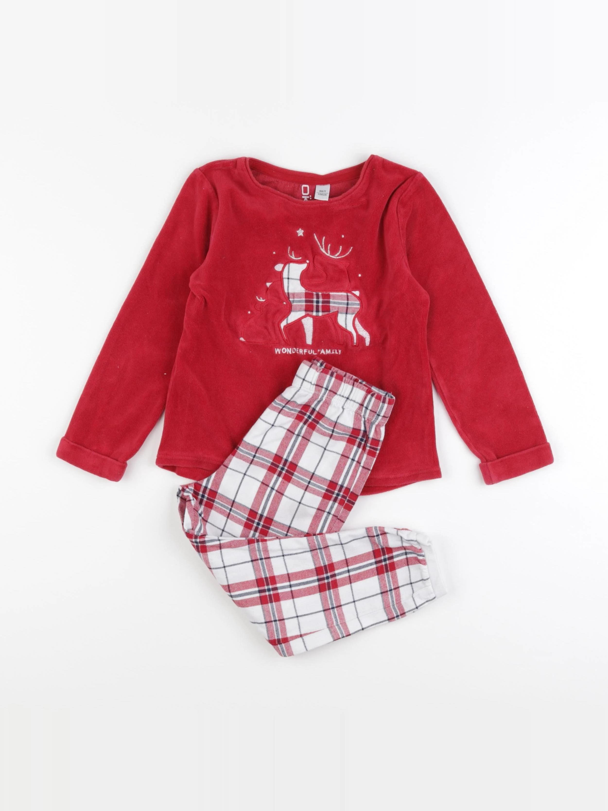Okaidi - pyjama velours rouge - 4 ans