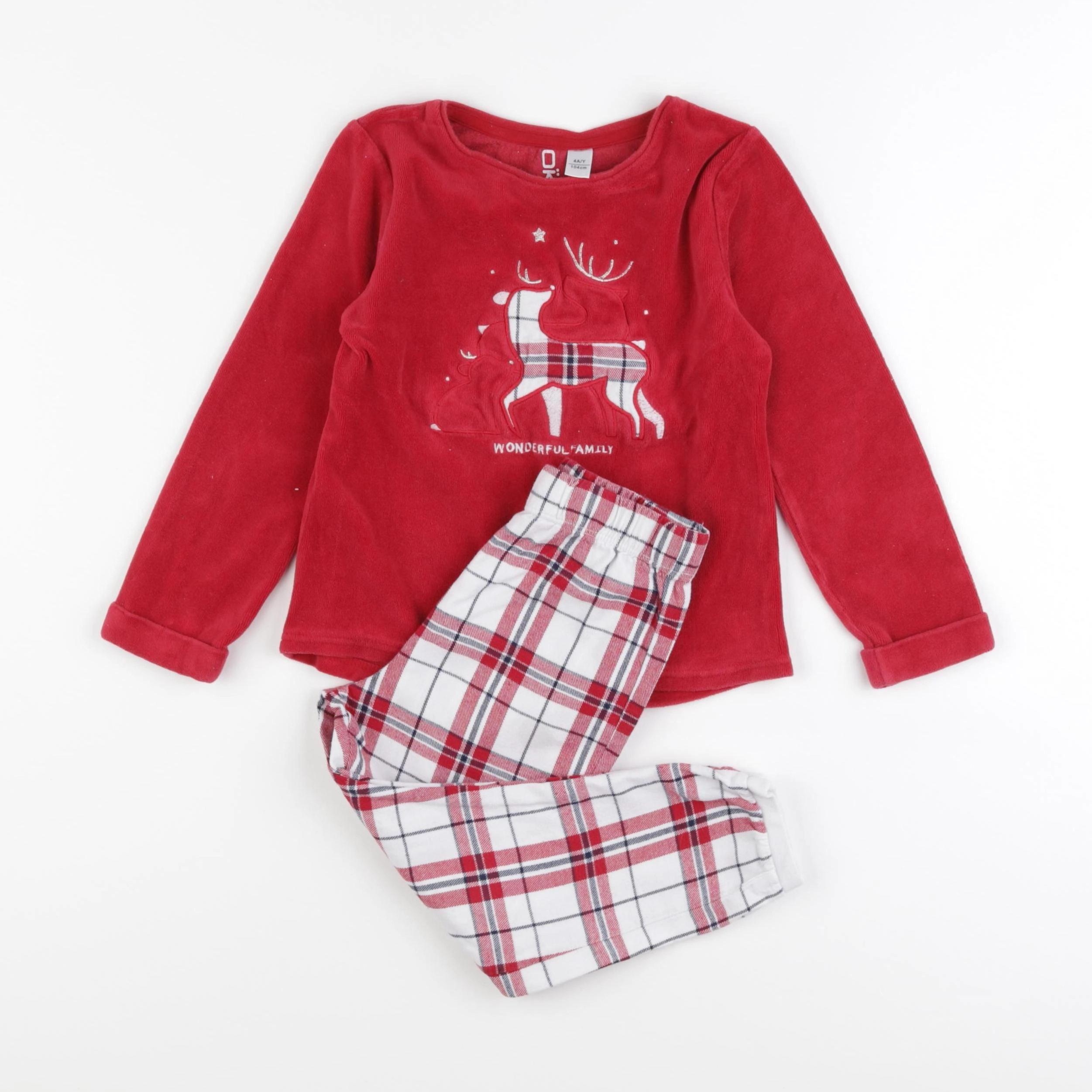 Okaidi - pyjama velours rouge - 4 ans