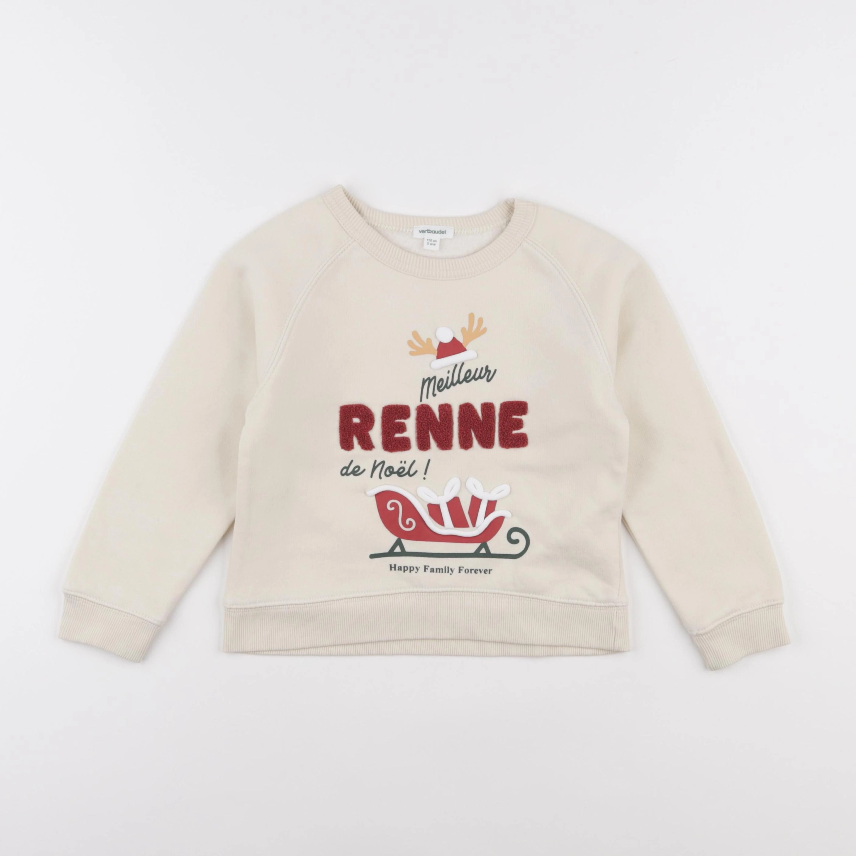Vertbaudet - sweat beige - 5 ans