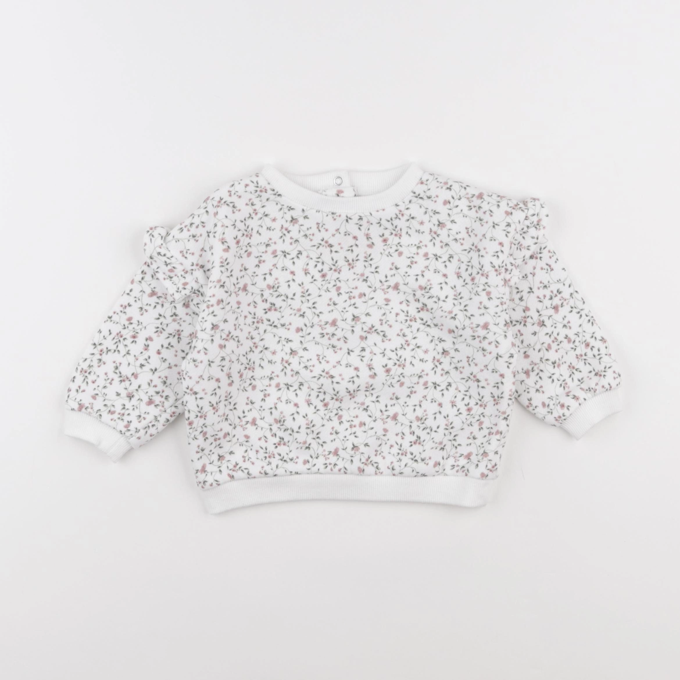 Vertbaudet - sweat blanc - 9 mois