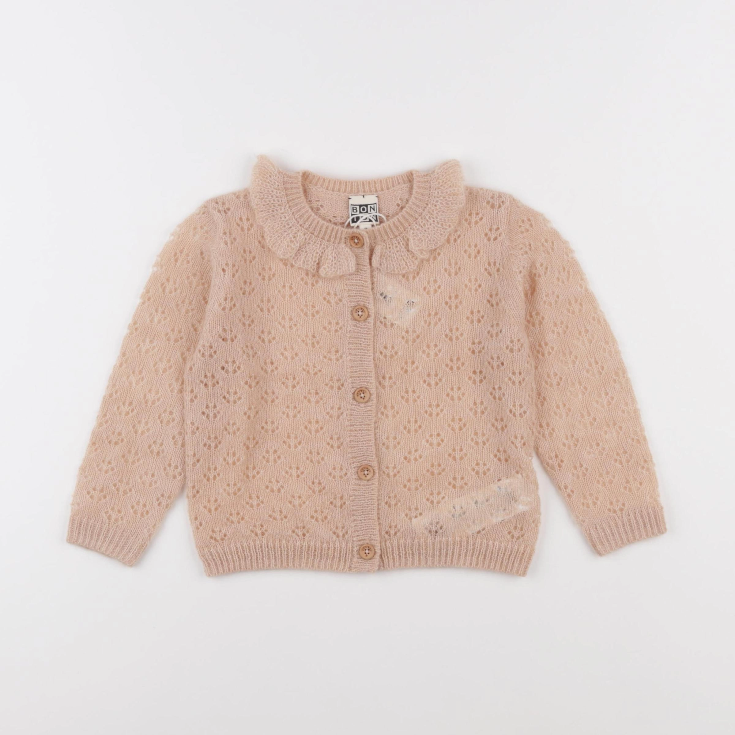 Bonton - gilet rose - 2 ans