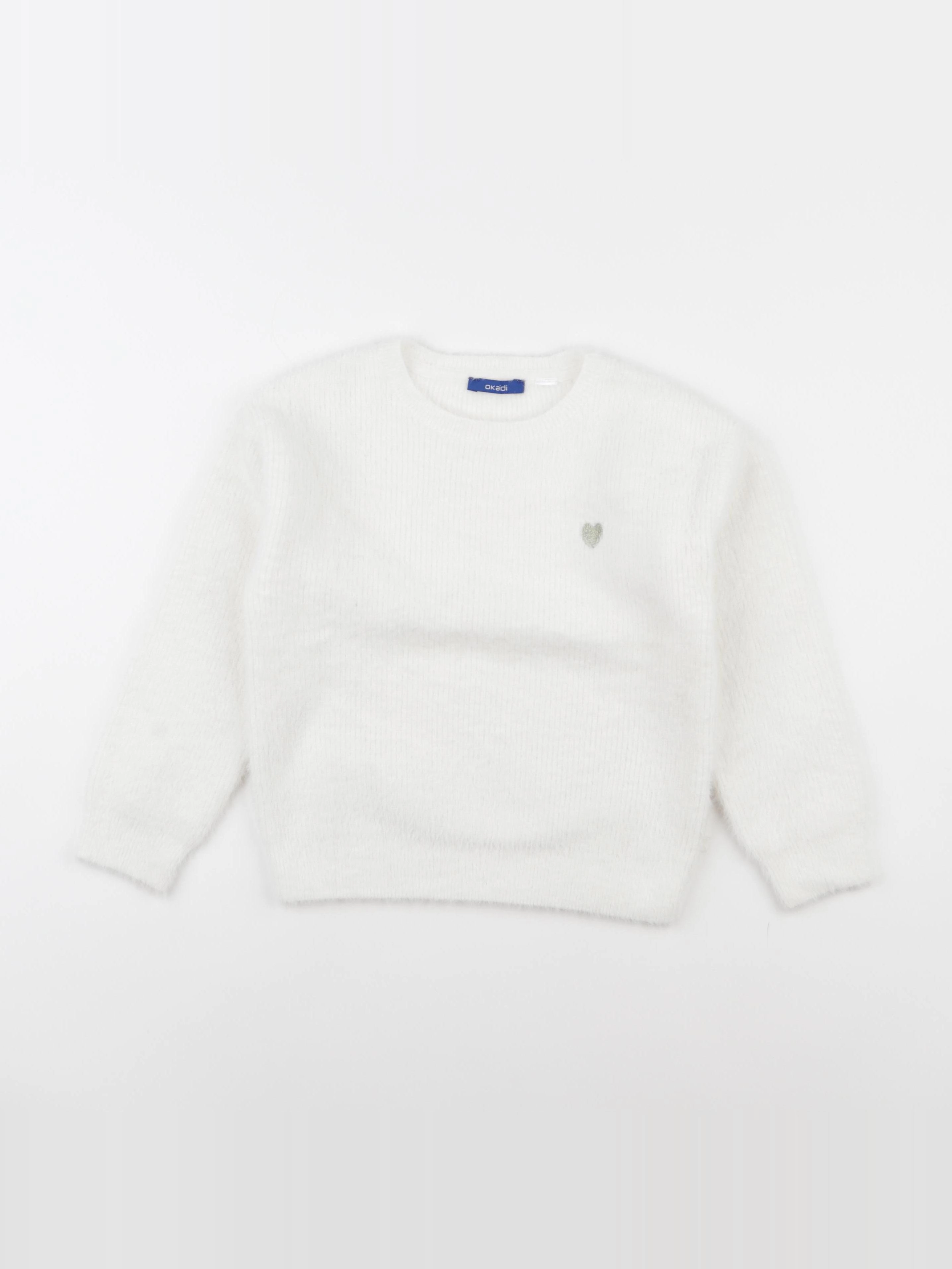 Okaidi - pull blanc - 6 ans