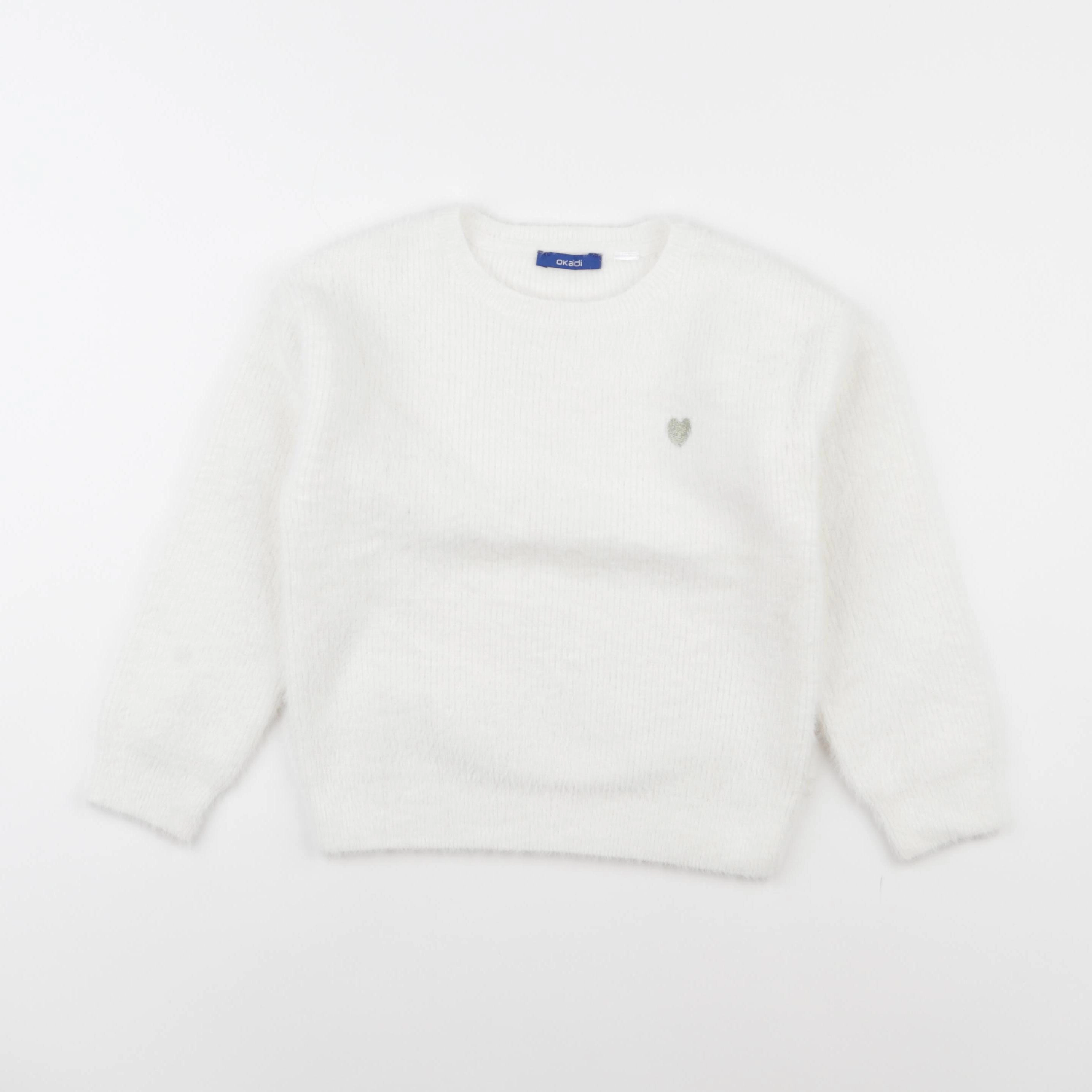 Okaidi - pull blanc - 6 ans